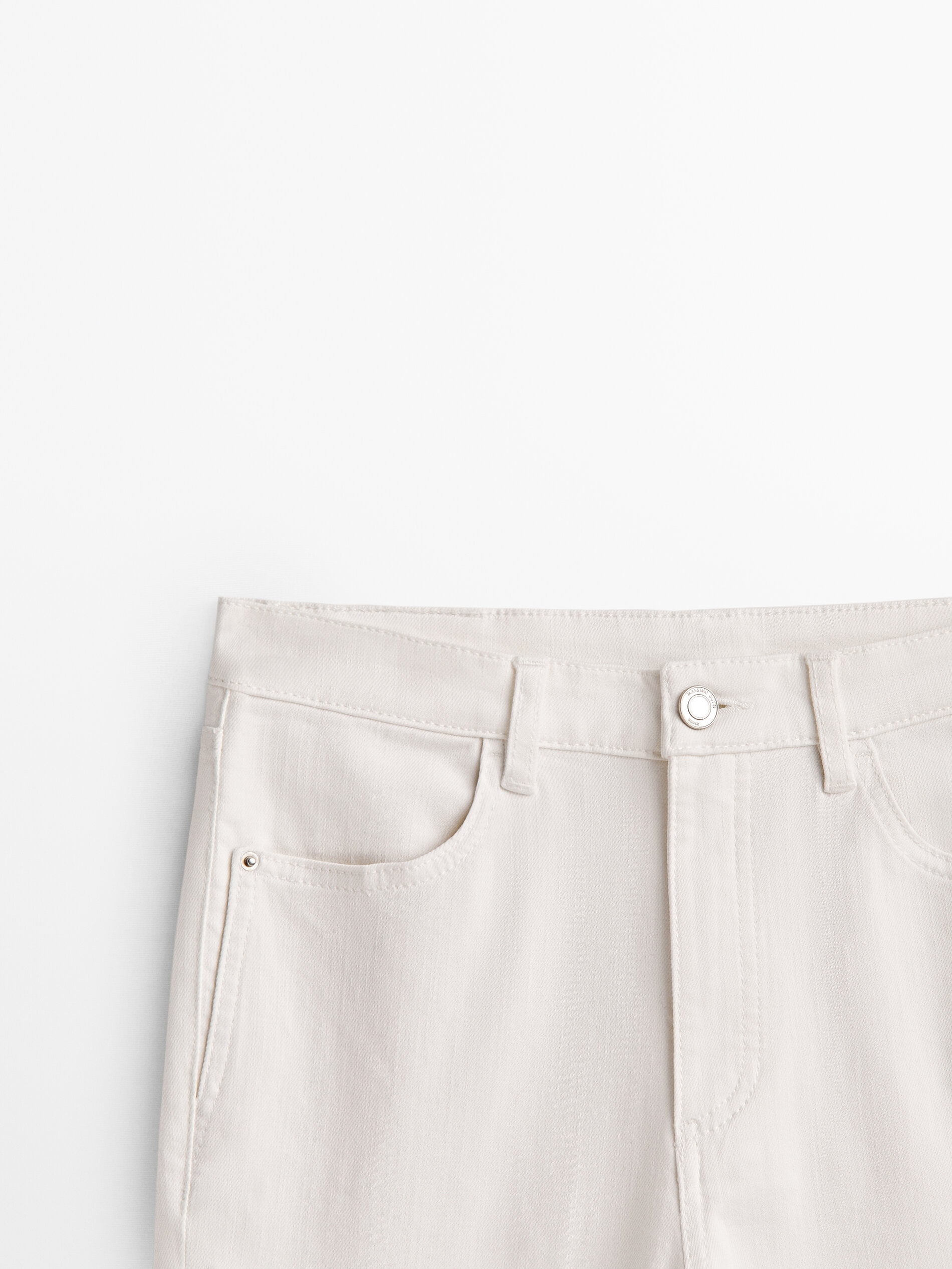 Pantalón vaquero tiro alto skinny flare - CRUDO