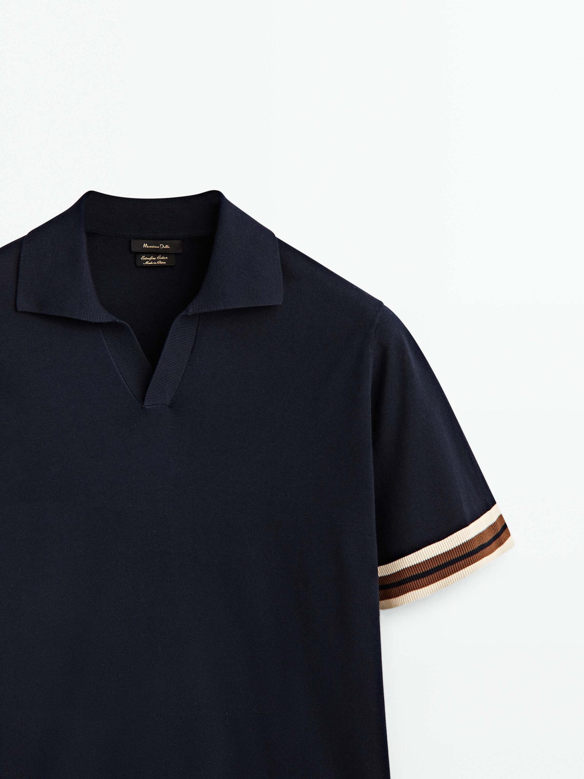Jersey polo manga corta contraste - AZUL MARINO