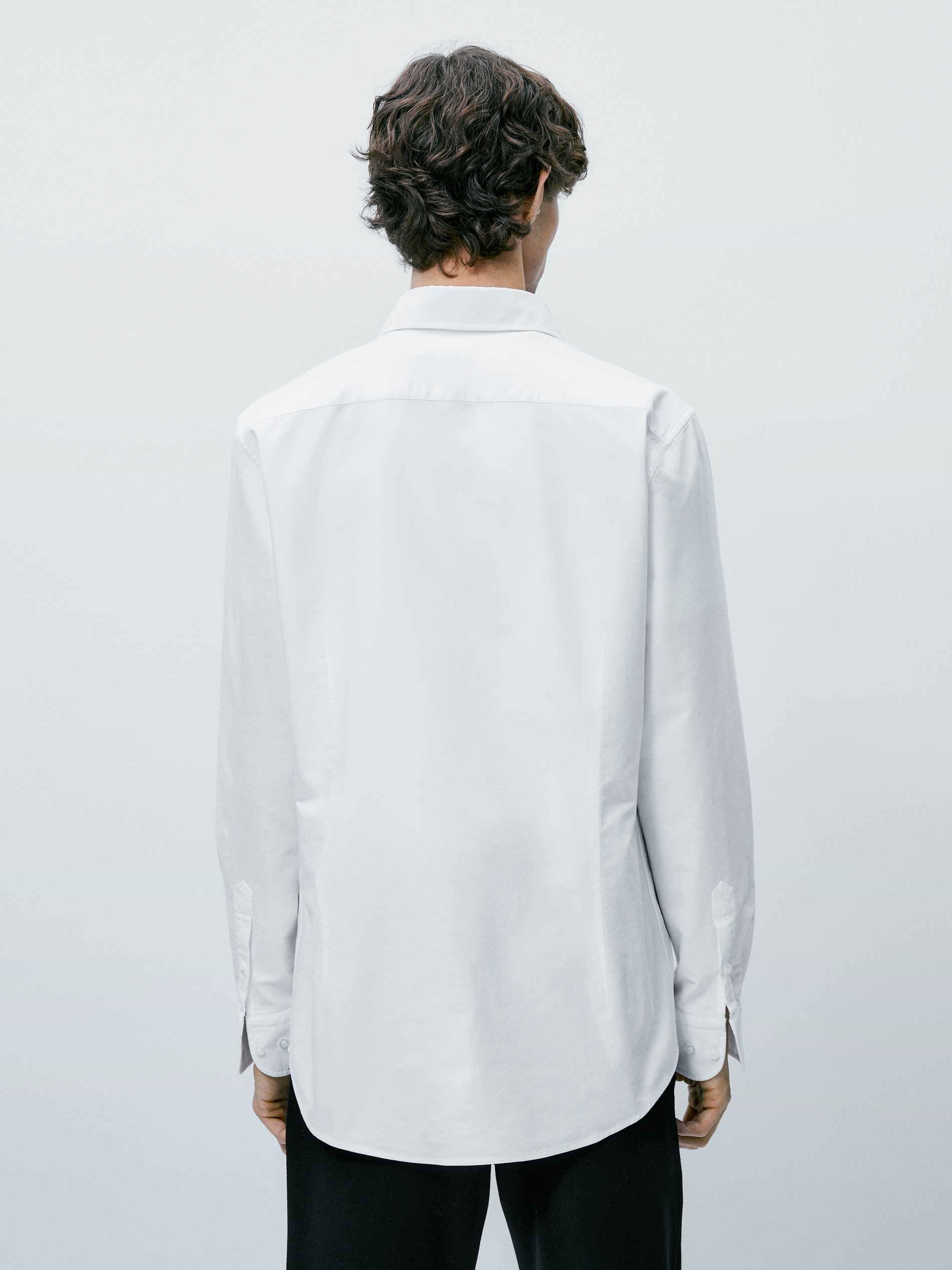 Camisa oxford algodón slim fit - BLANCO