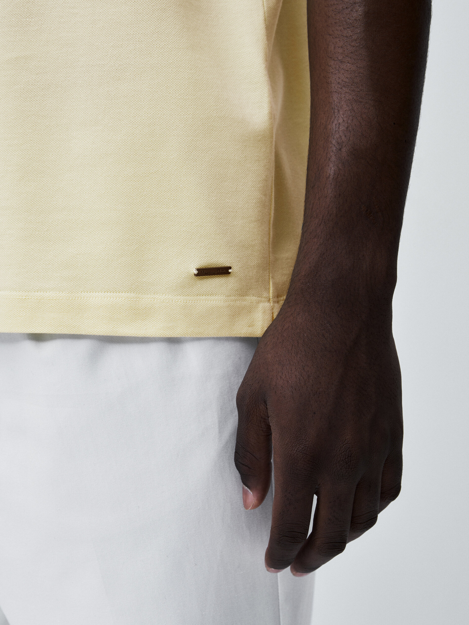 Polo piqué 100 % algodón contraste - AMARILLO