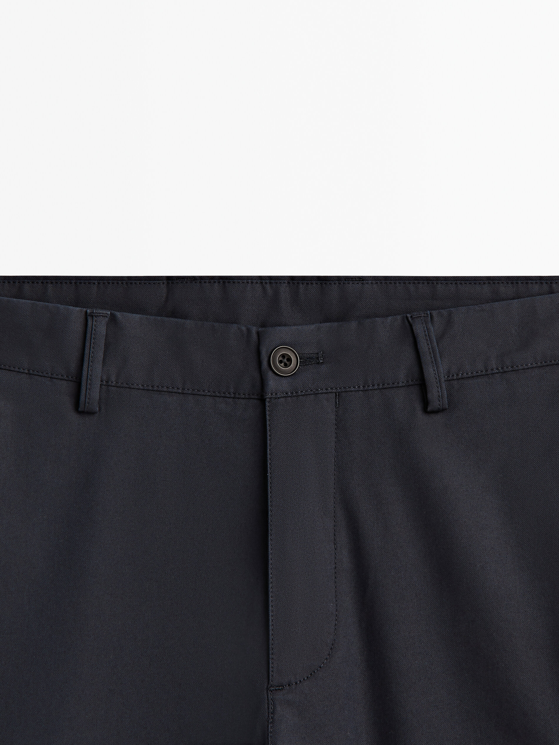 Pantalón chino tricotina tapered fit - AZUL MARINO