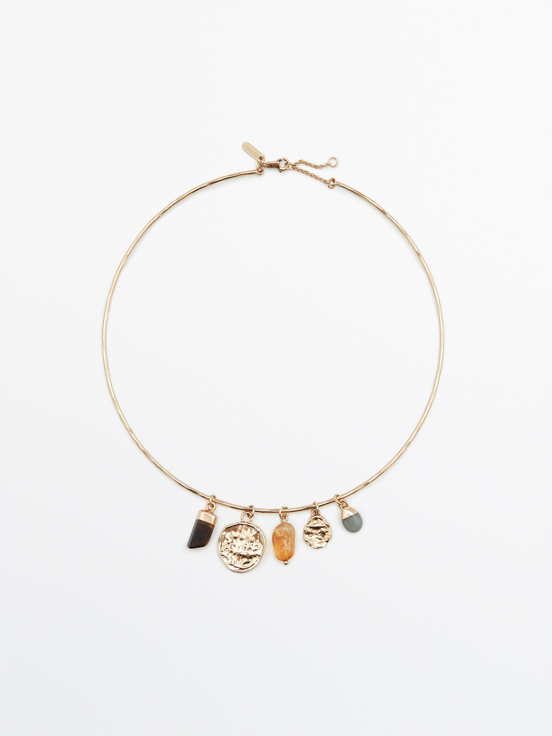 Collar choker detalle piezas baño oro - DORADO