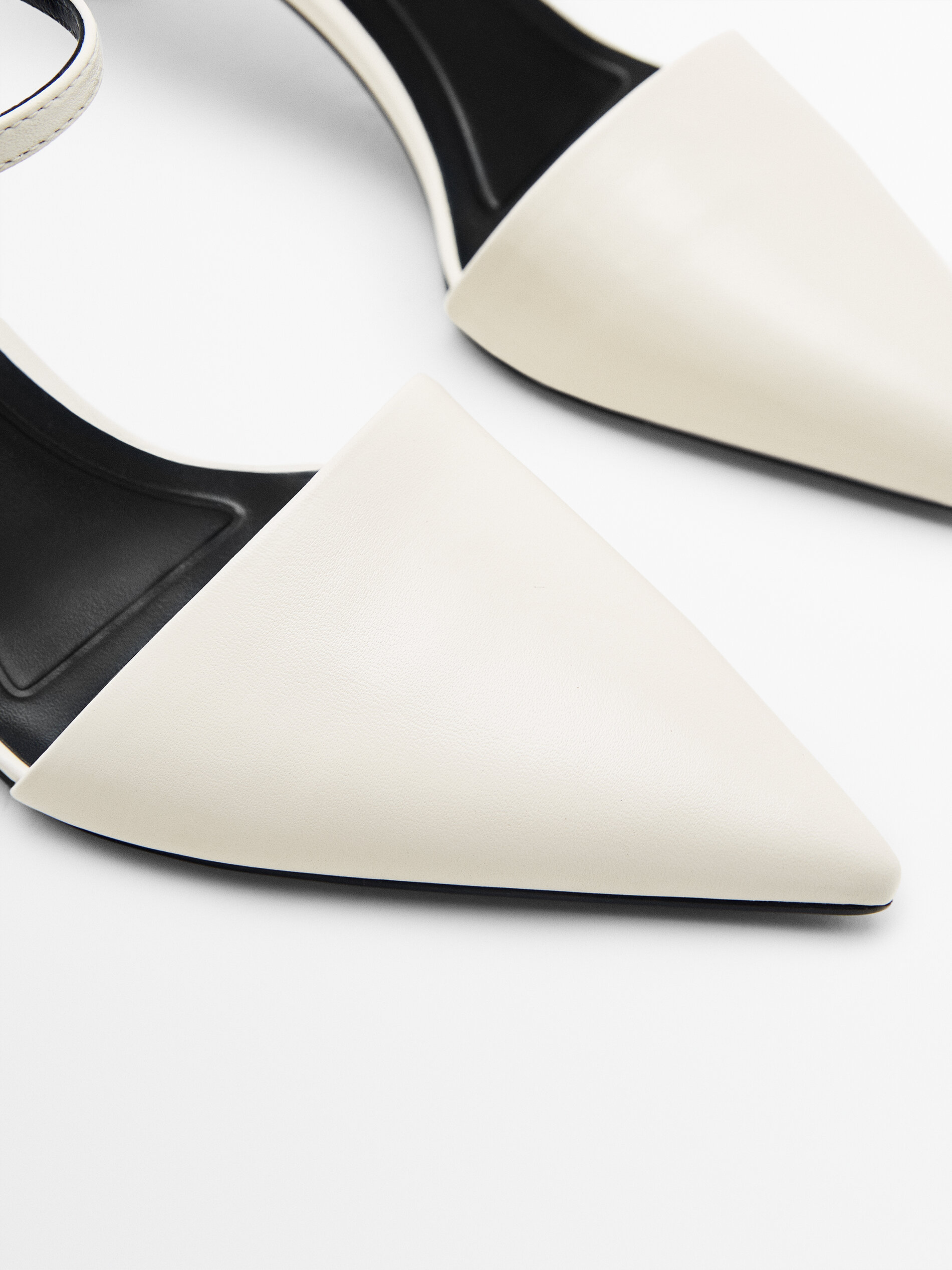 Zapato tacón piel destalonado - CRUDO