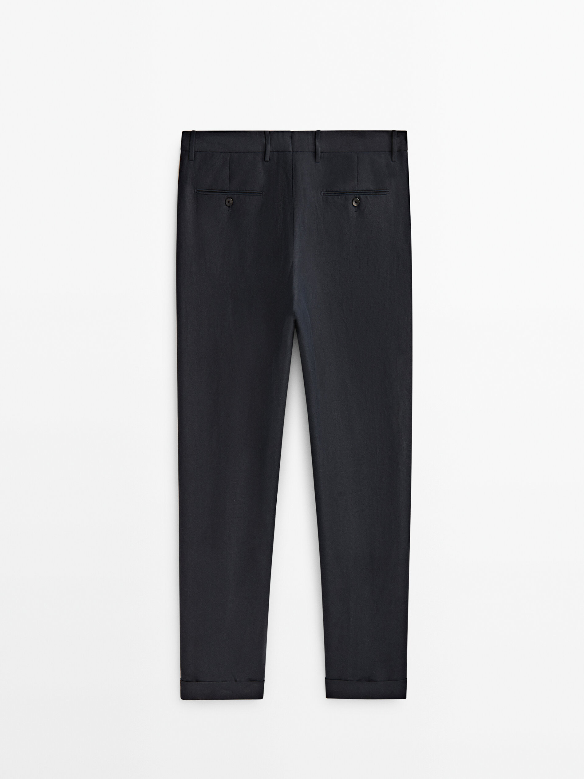 Pantalón lino pinzas relaxed fit Limited edition - AZUL MARINO