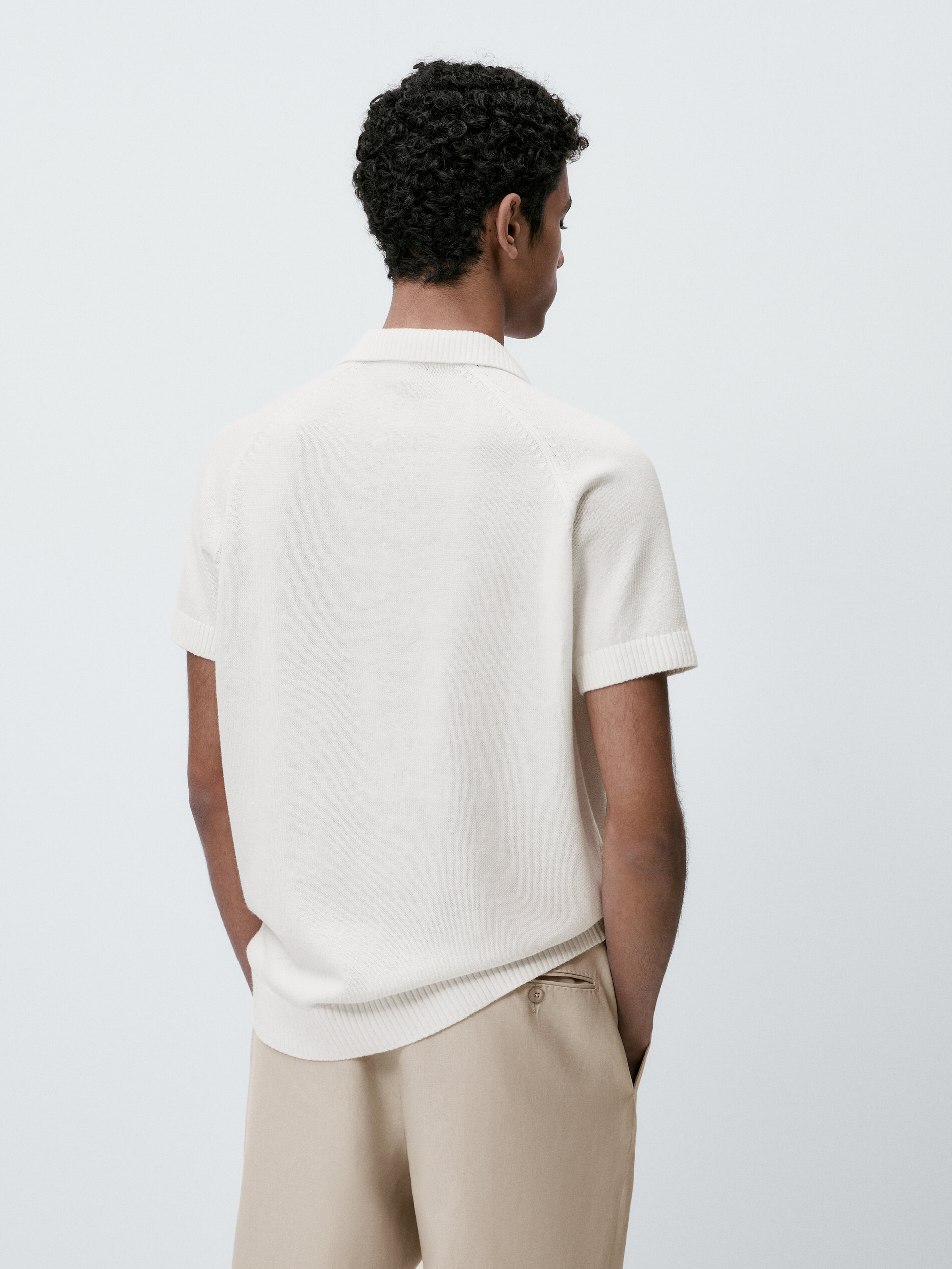 Jersey polo manga corta mezcla algodón - CRUDO