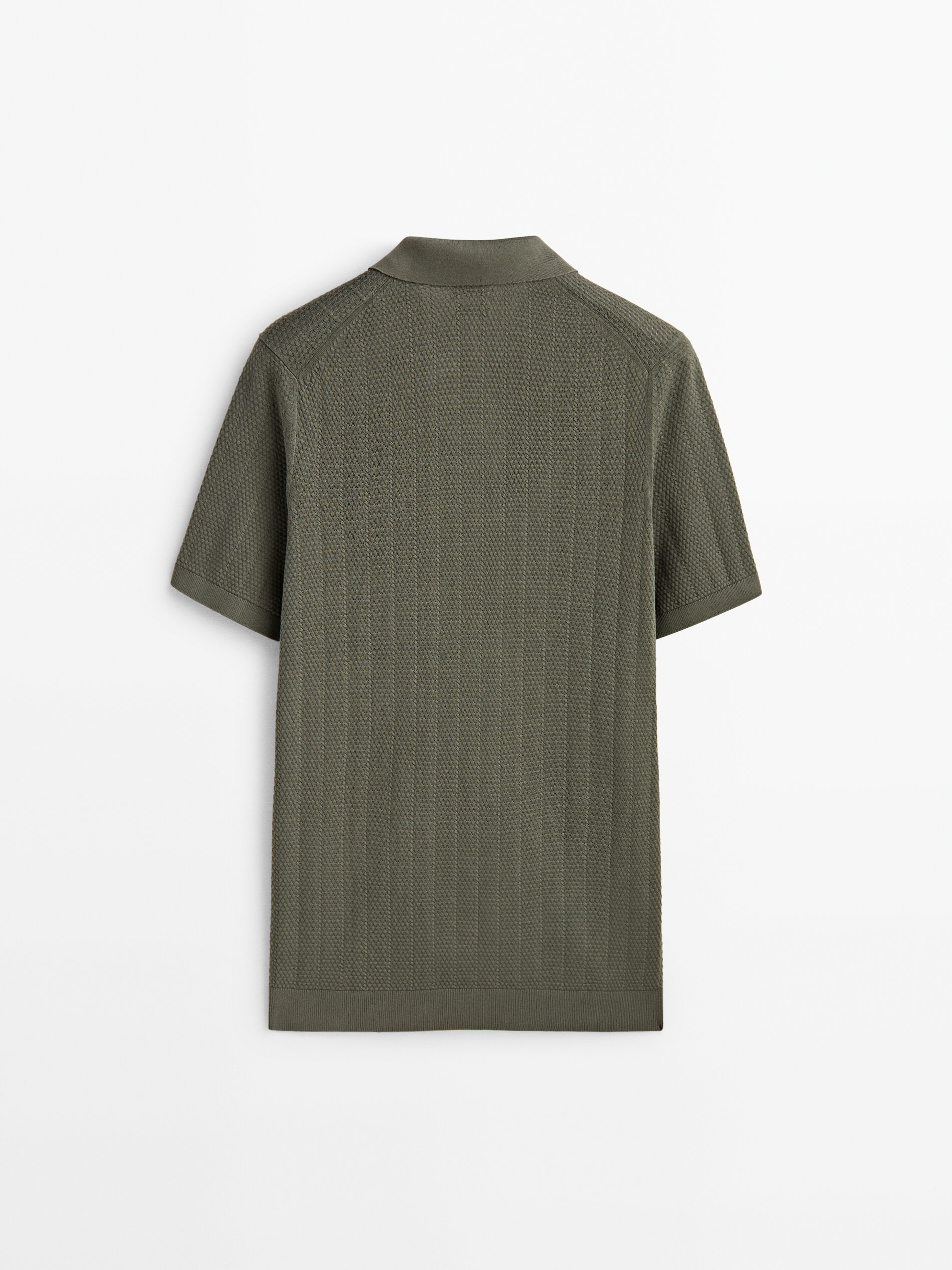 Jersey polo estructura manga corta - Kaki delavado