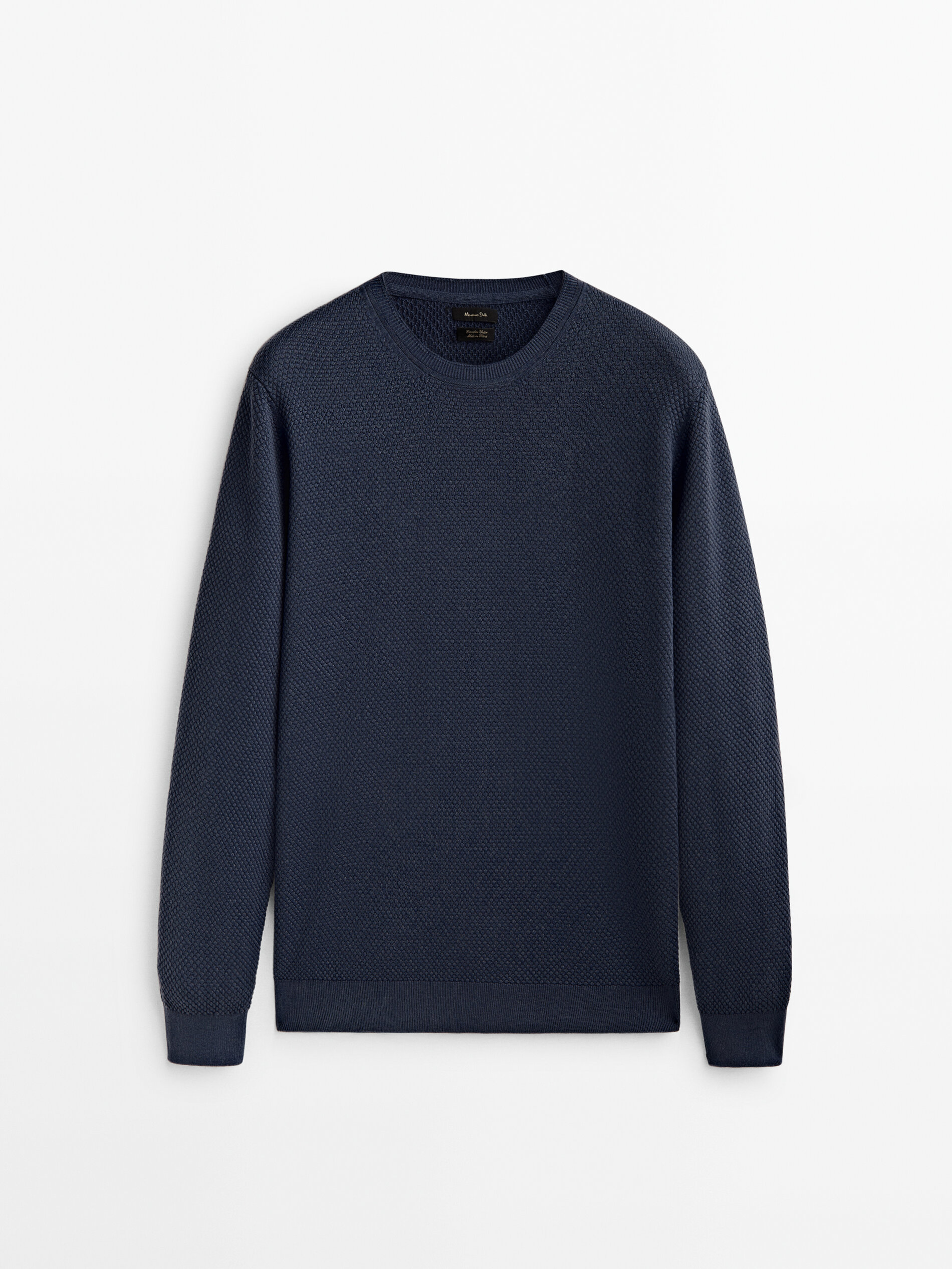 Jersey de punto estructura cuello redondo - AZUL MARINO