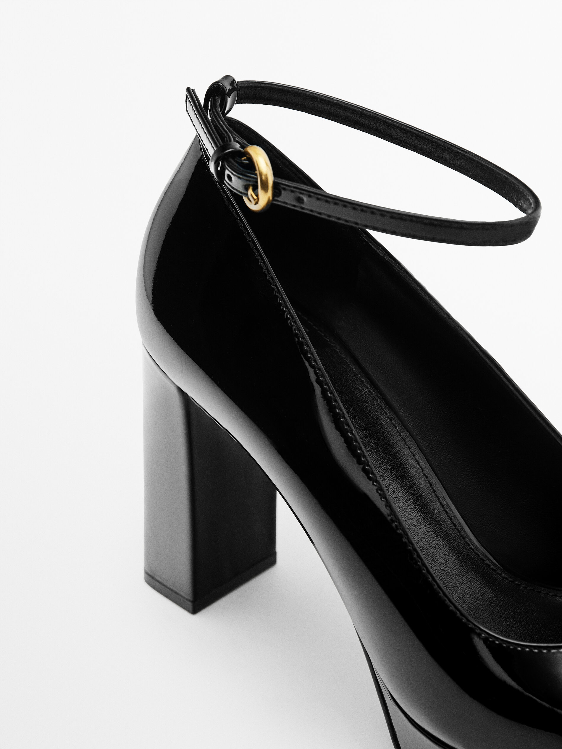 Zapato tacón piel plataforma -Studio - NEGRO