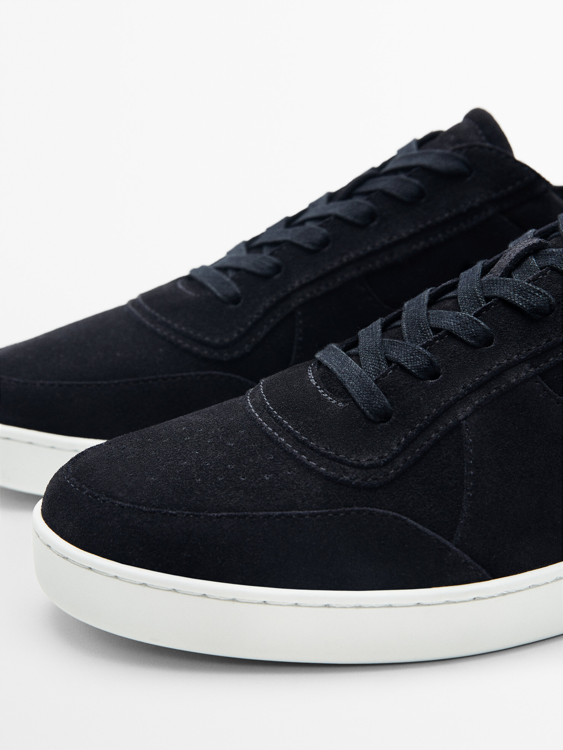 Deportivo piel serraje - AZUL