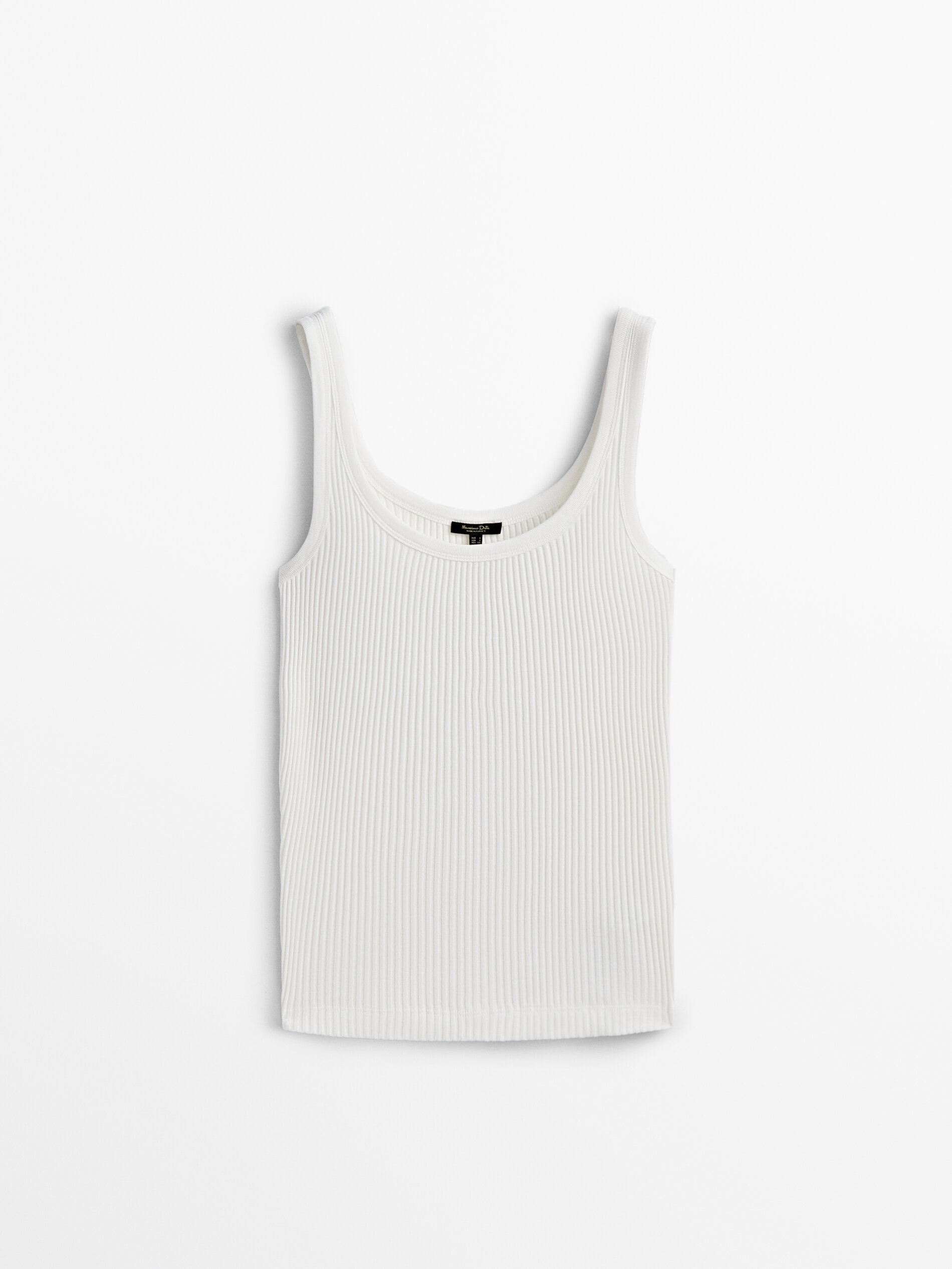 Camiseta tirantes canalé - BLANCO