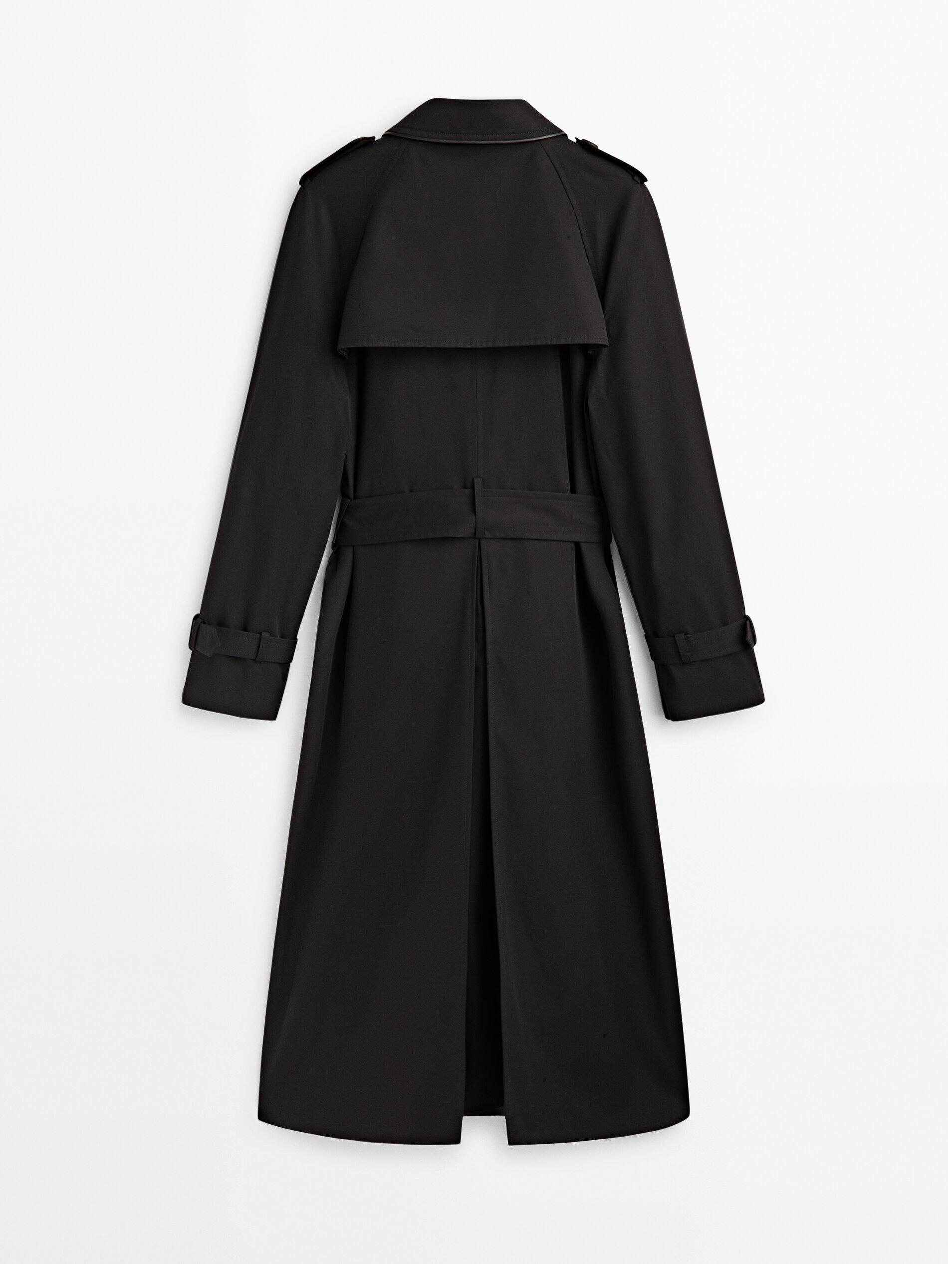 Gabardina detalle vivo - NEGRO