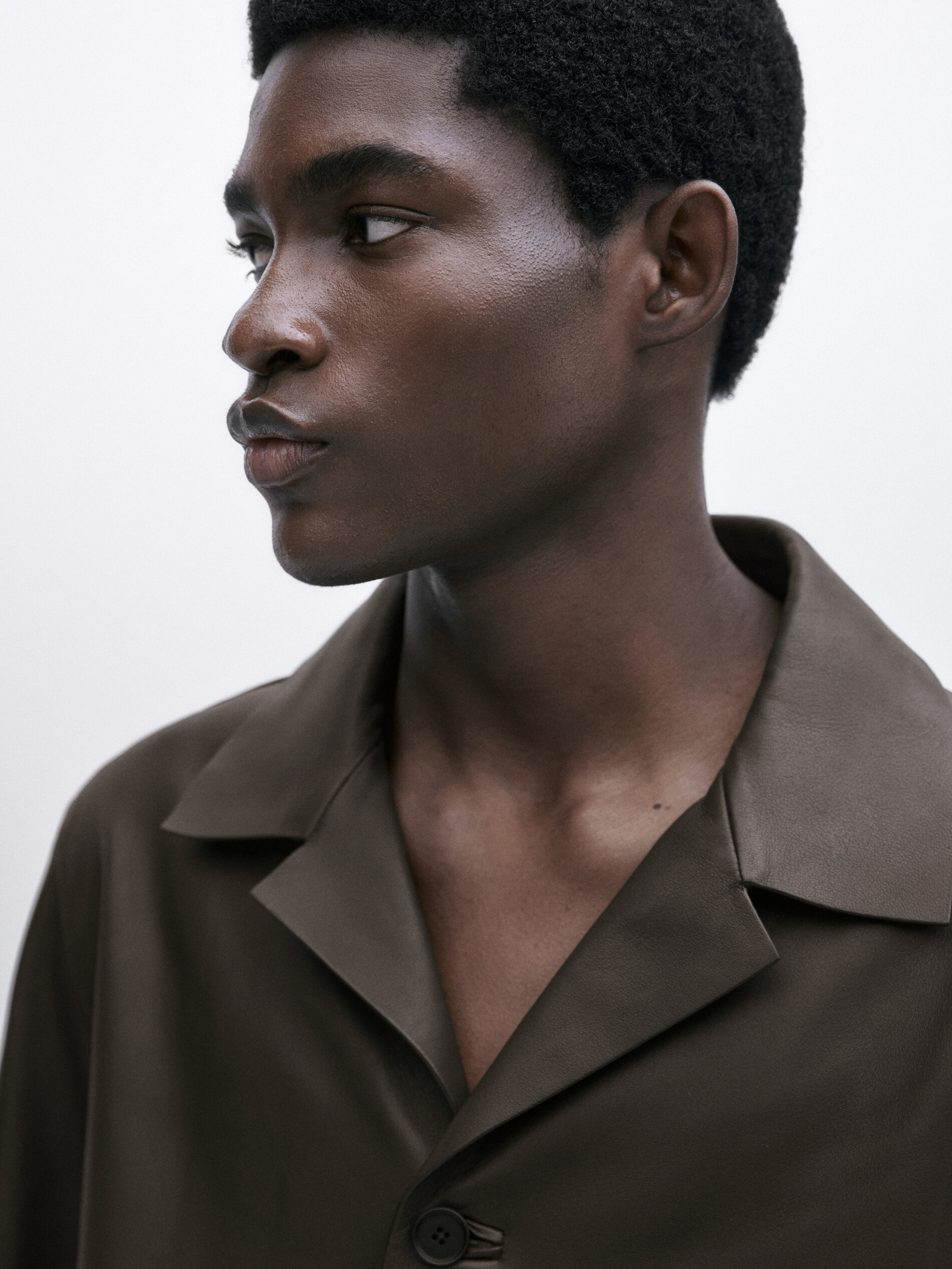 Sobrecamisa piel napa -Studio - TOSTADO OSCURO