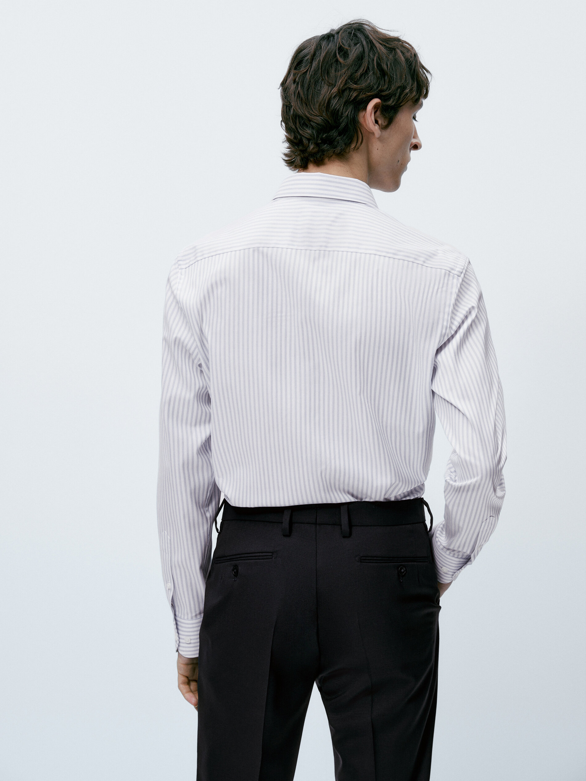 Camisa easy iron rayas regular fit - CELESTE