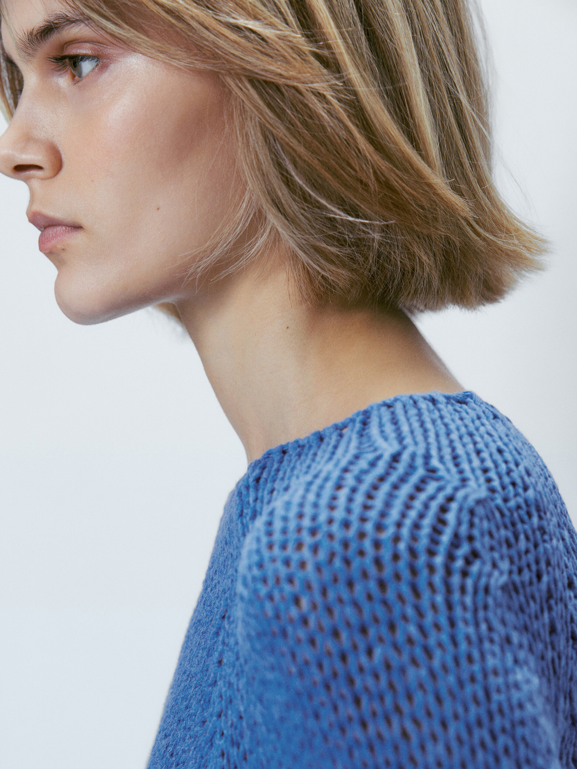 Jersey punto cropped - AZUL