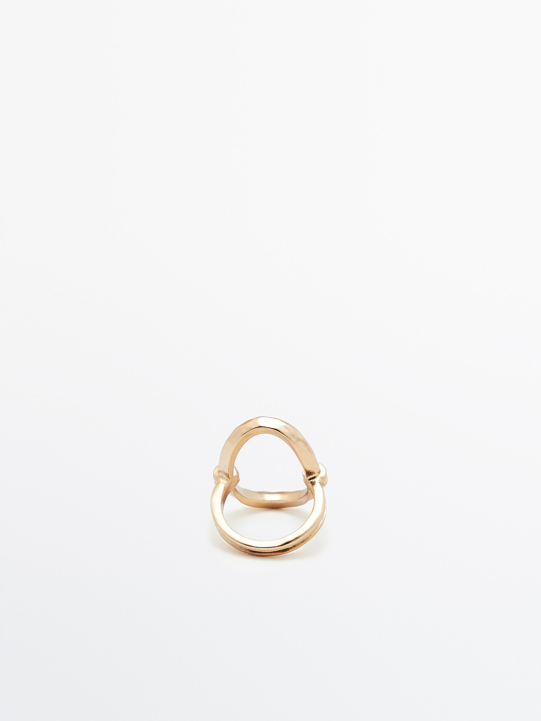 Anillo textura baño oro - DORADO