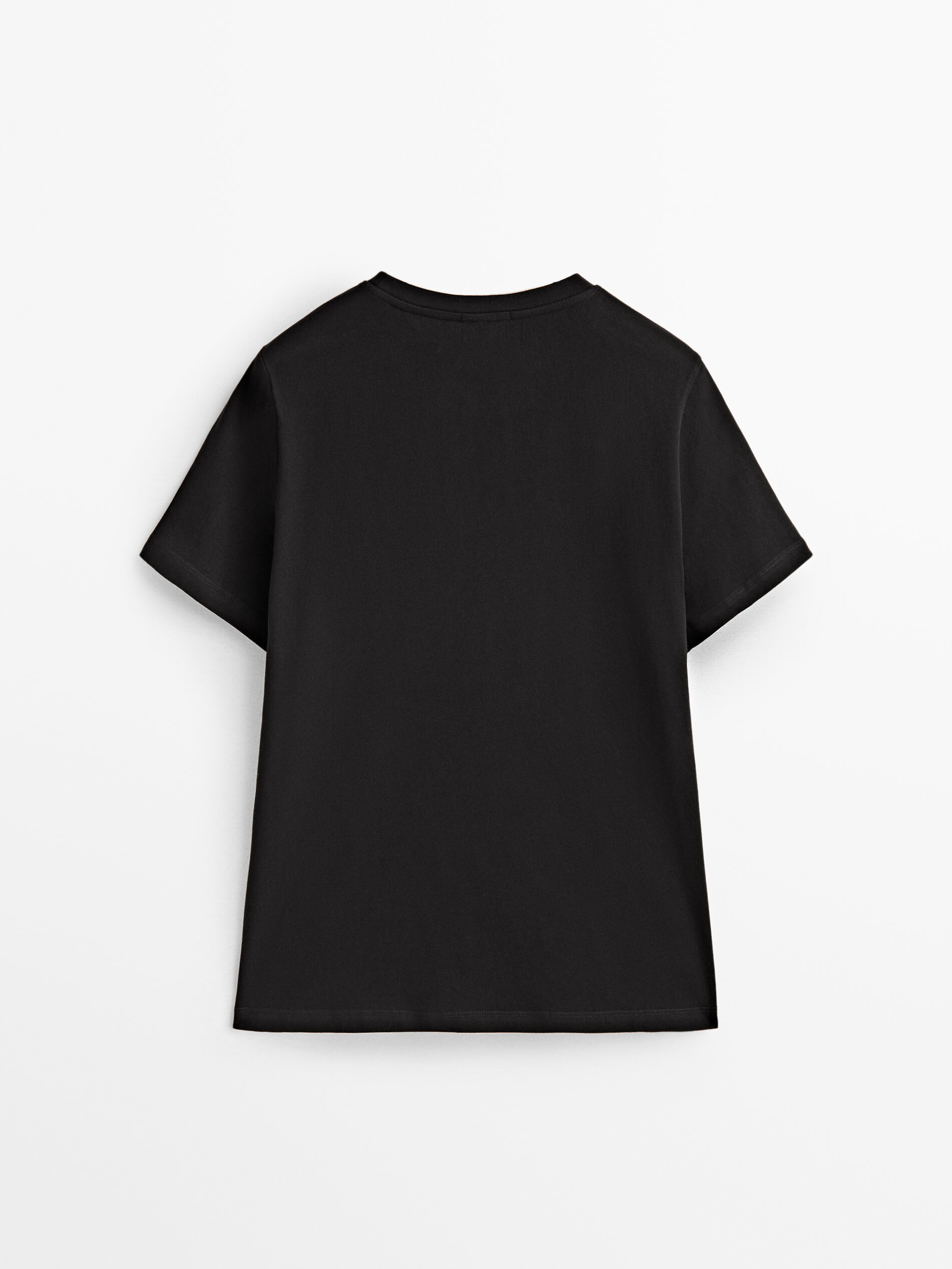 Camiseta algodón detalle botones - NEGRO