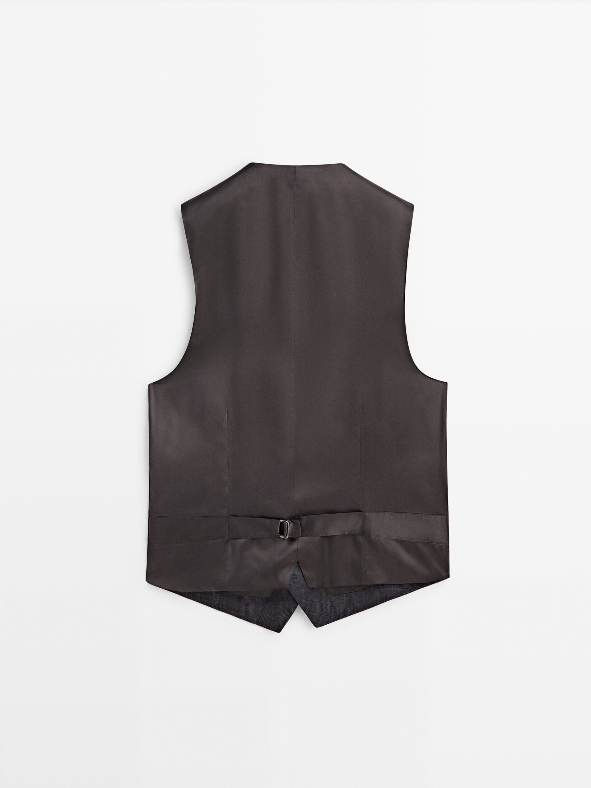 Chaleco traje lana super 120's cuadros - GRIS