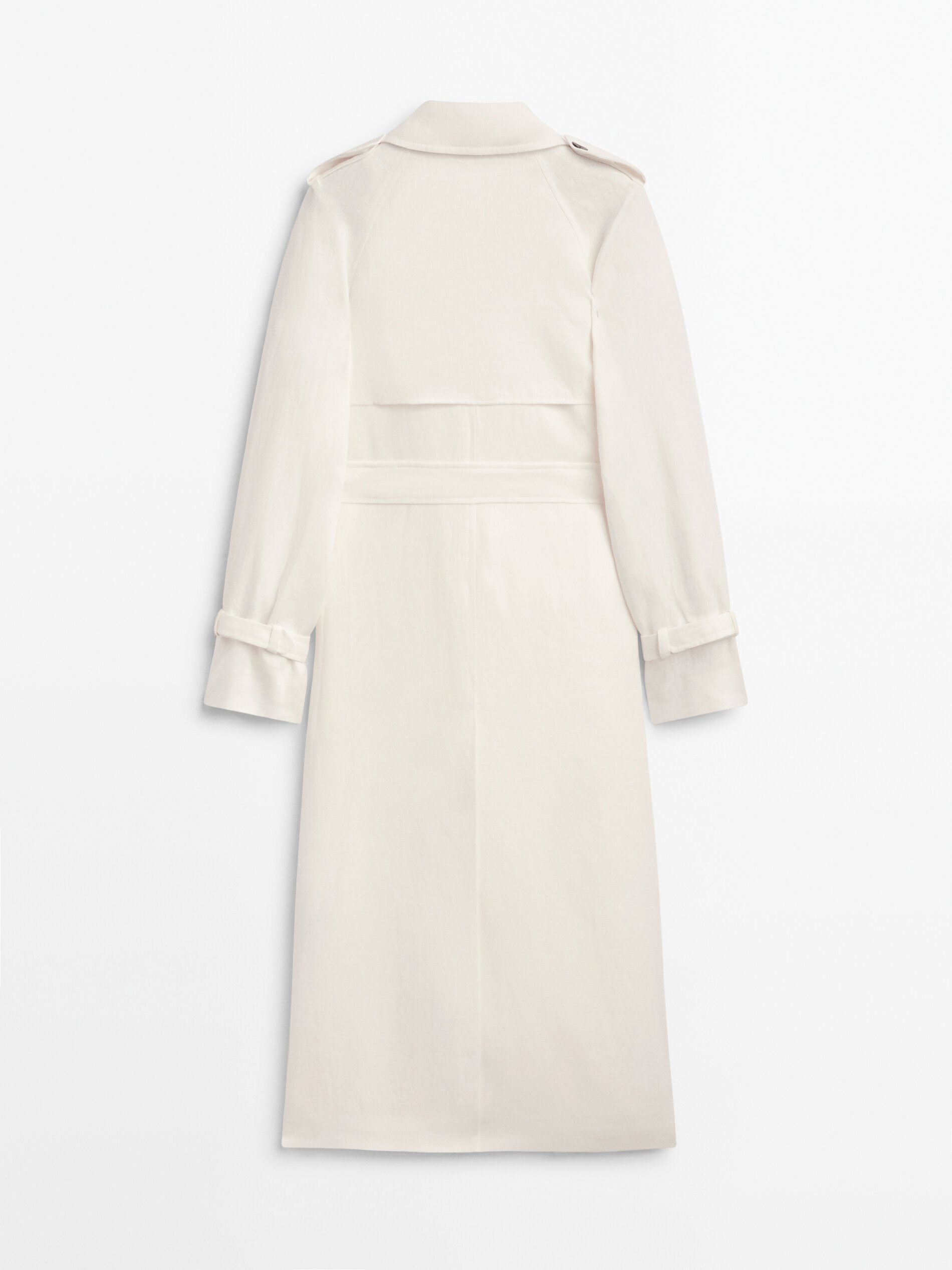 Gabardina fluida 100% lino - BLANCO