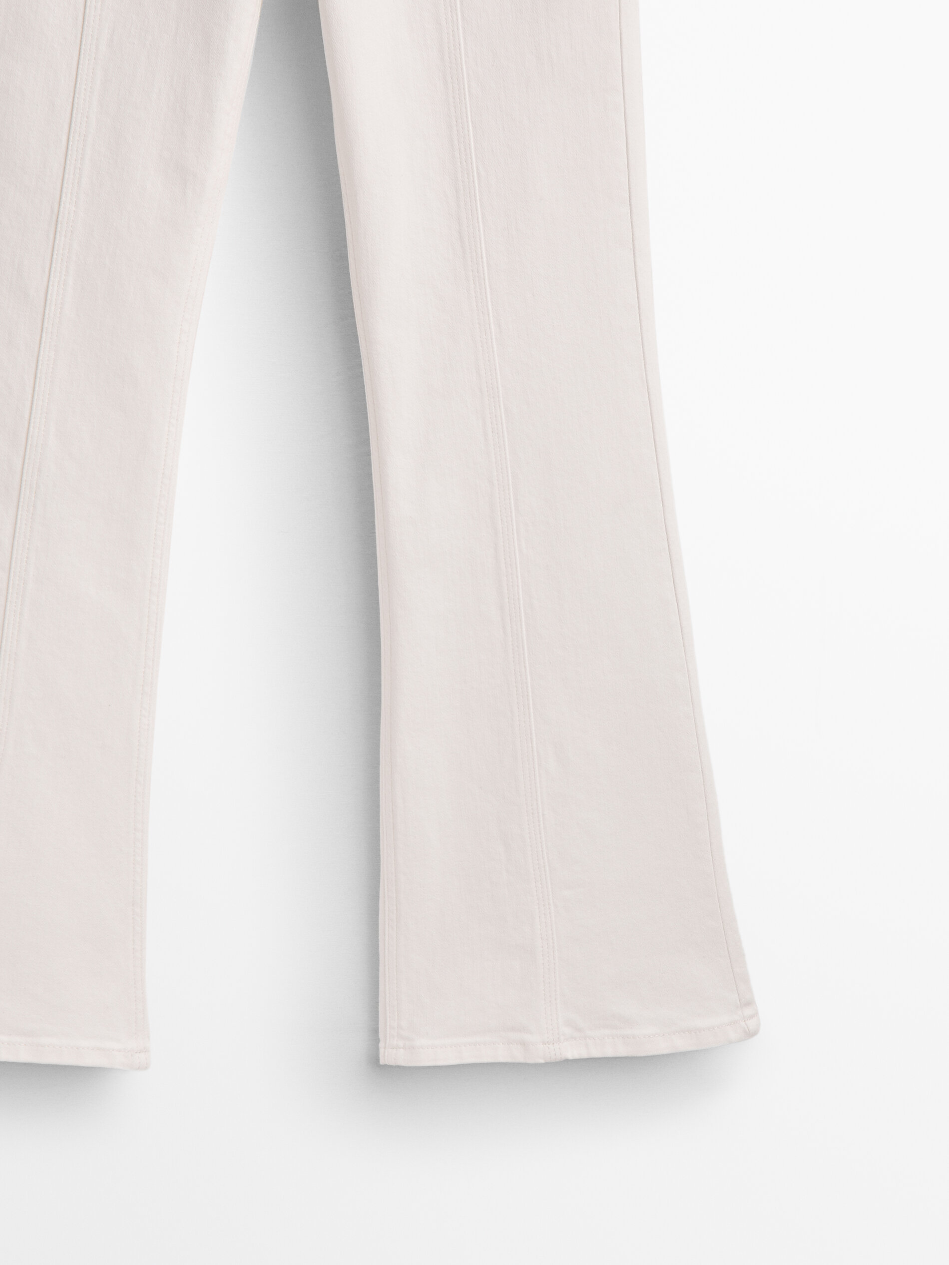 Pantalón vaquero tiro alto flare - CRUDO