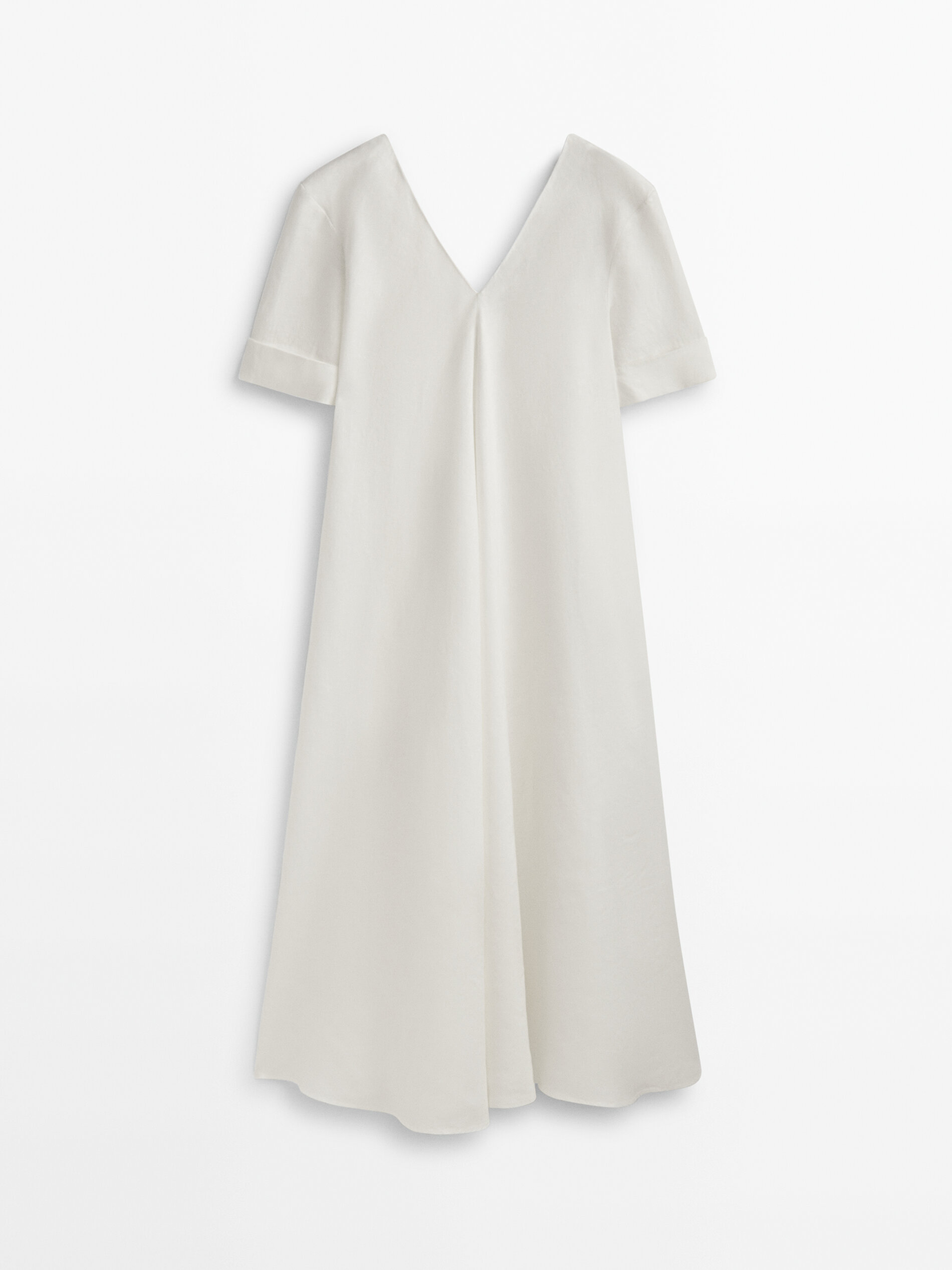 Vestido túnica 100% lino - BLANCO