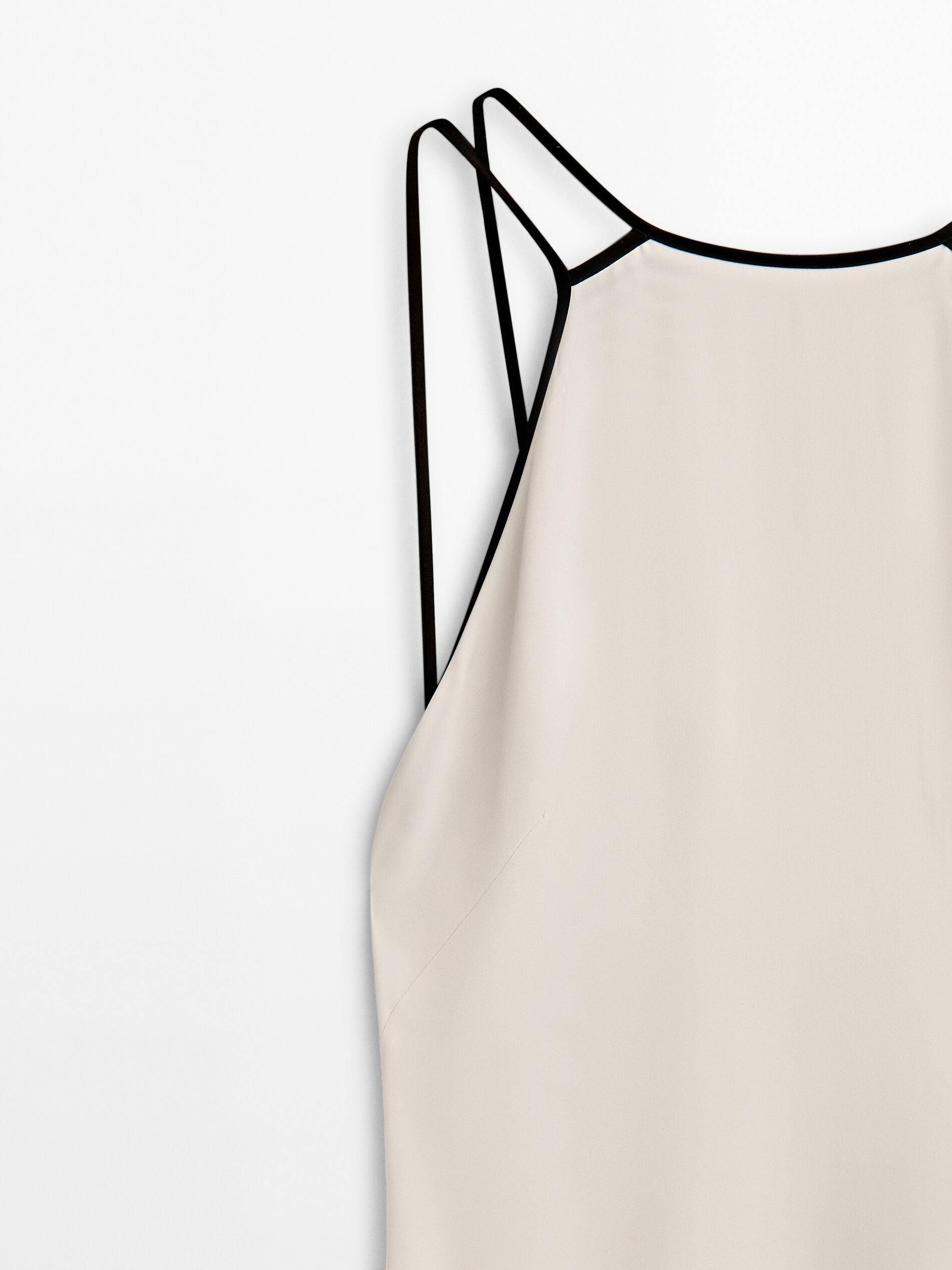 Vestido lencero contraste -Studio - CRUDO