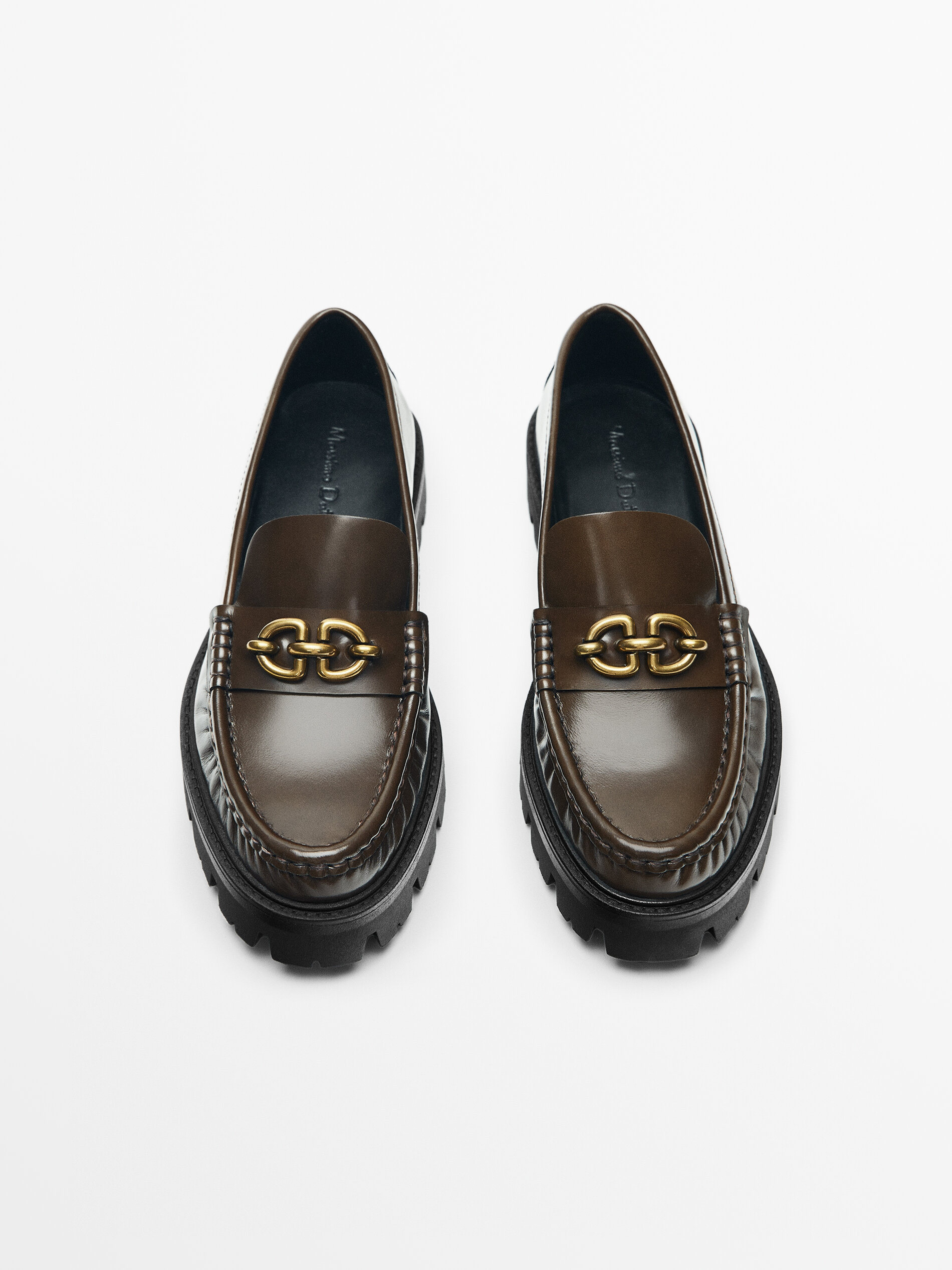 Mocasín piel super track - MARRÓN