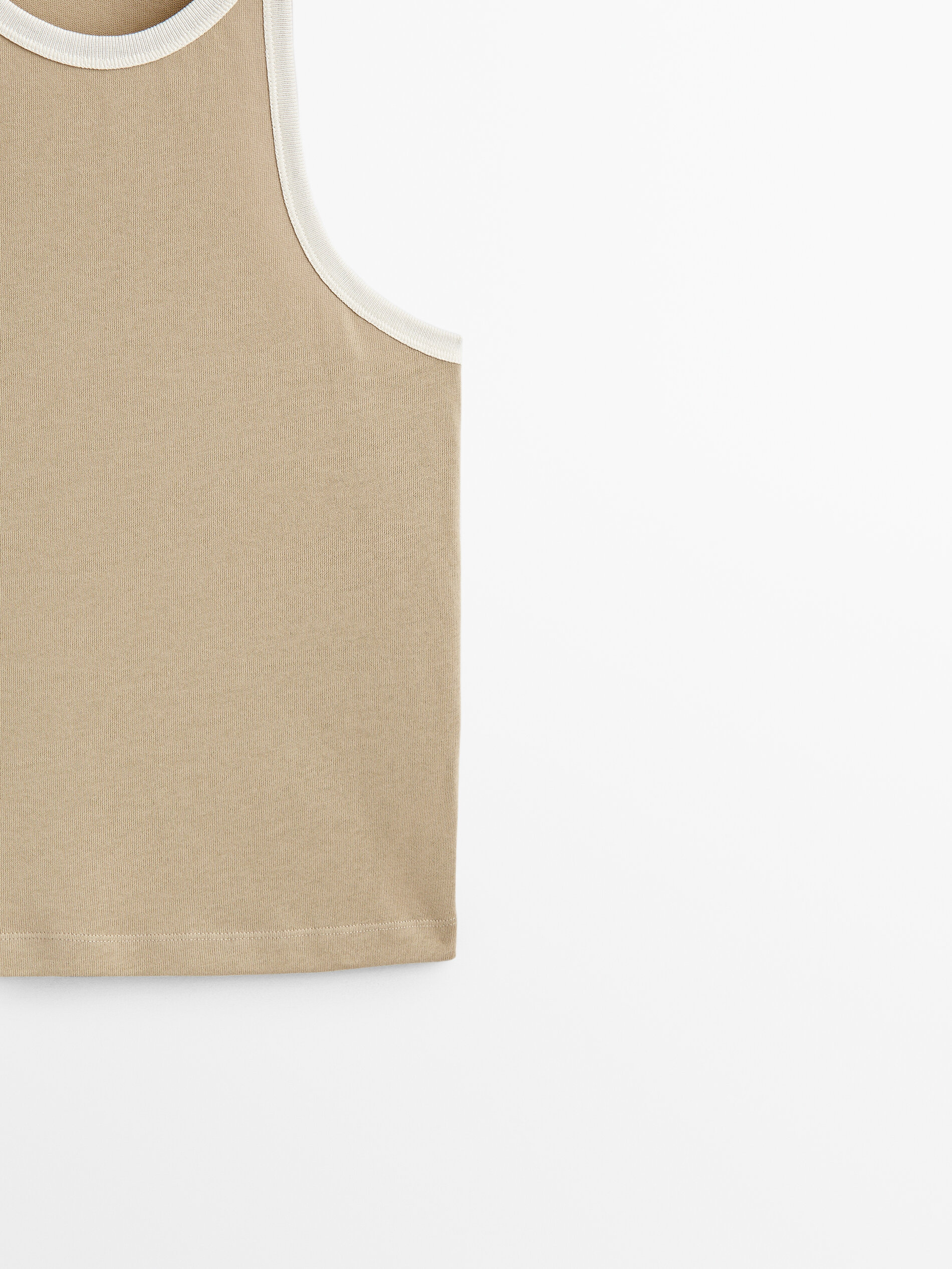 Top algodón manga sisa combinado - CAMEL