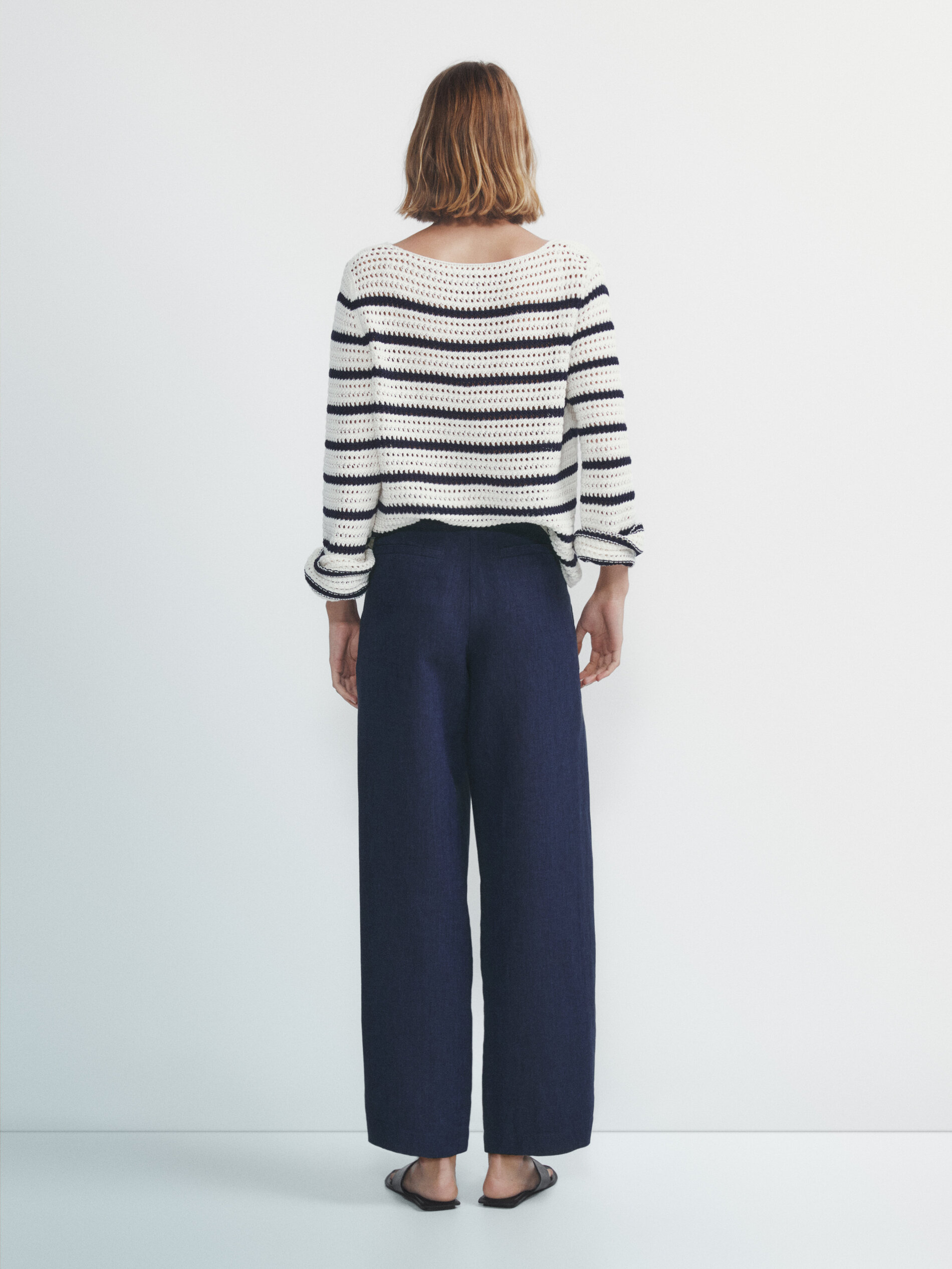 Pantalón 100% lino pinzas - INDIGO