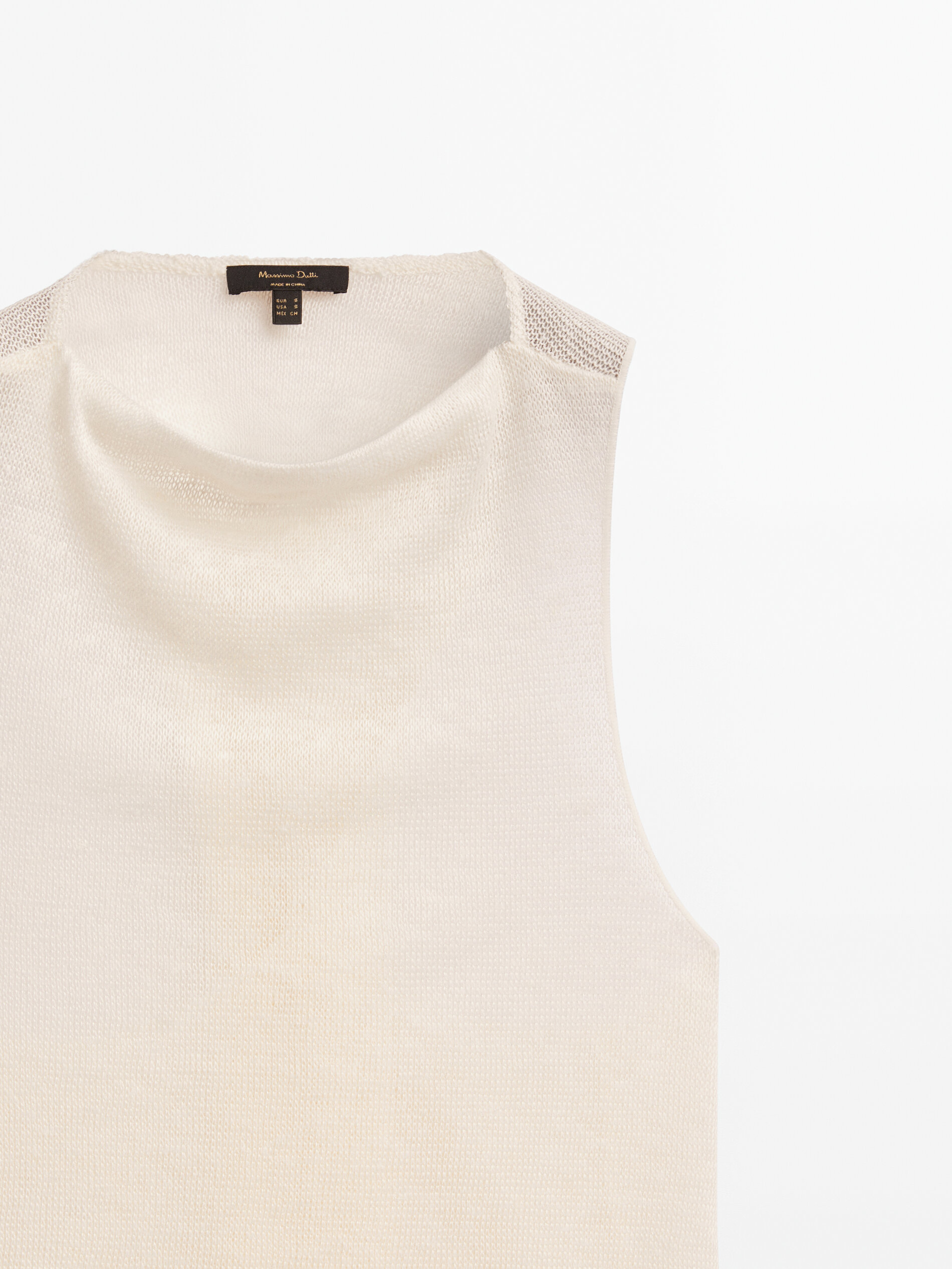 Camiseta lino espalda cruzada - CRUDO