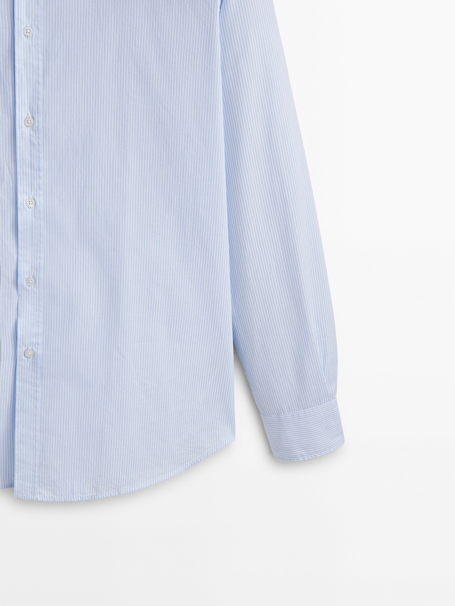 Camisa rayas micro oxford slim fit - CELESTE