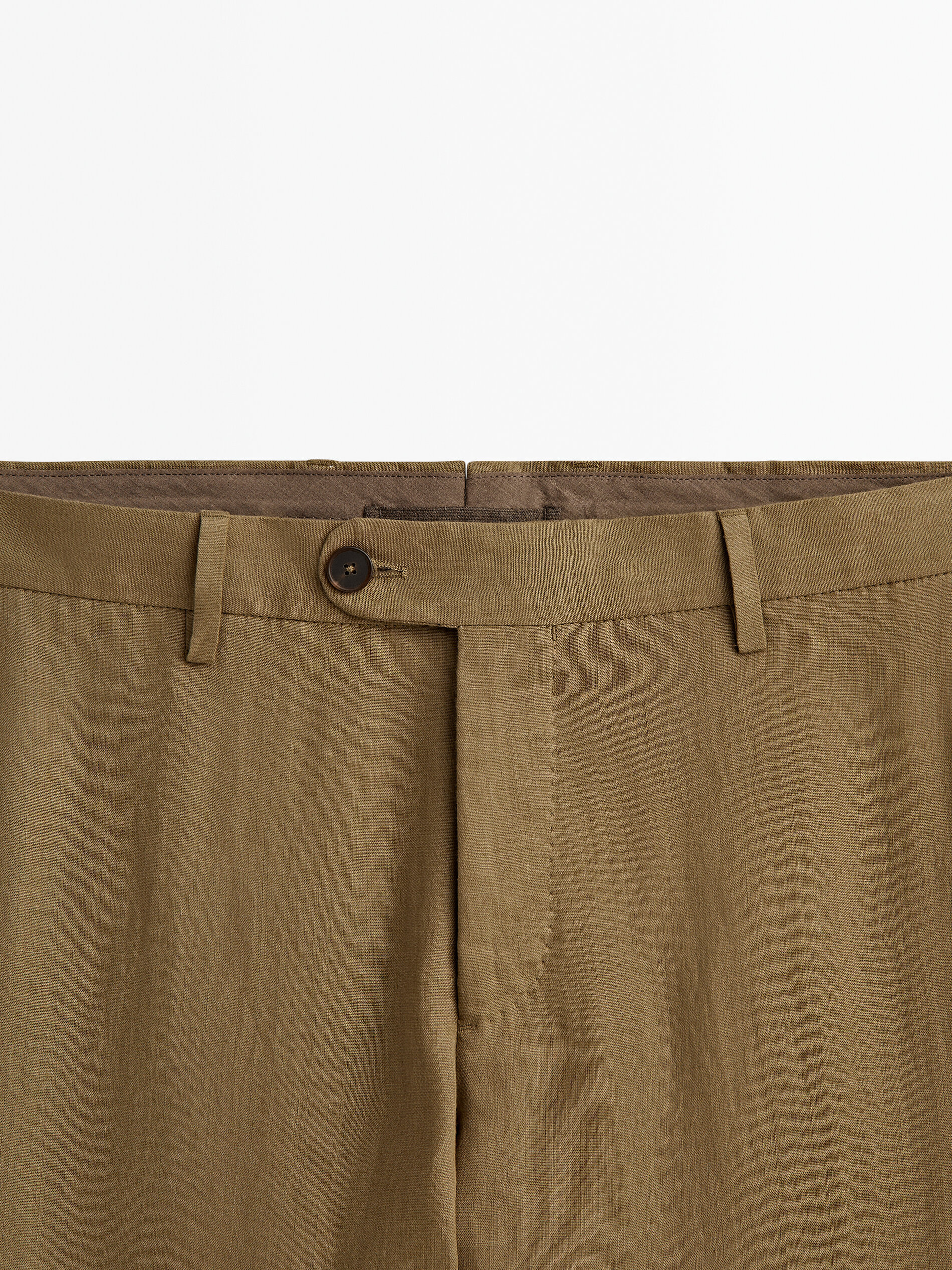 Pantalón traje 100% lino - BEIGE