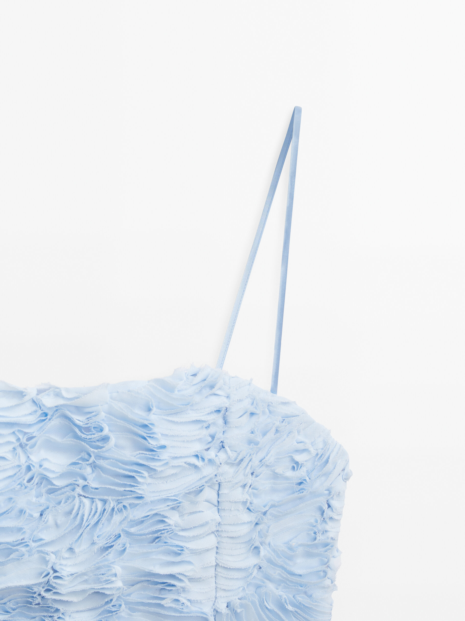 Top crop bucle tirantes -Studio - Azul Claro