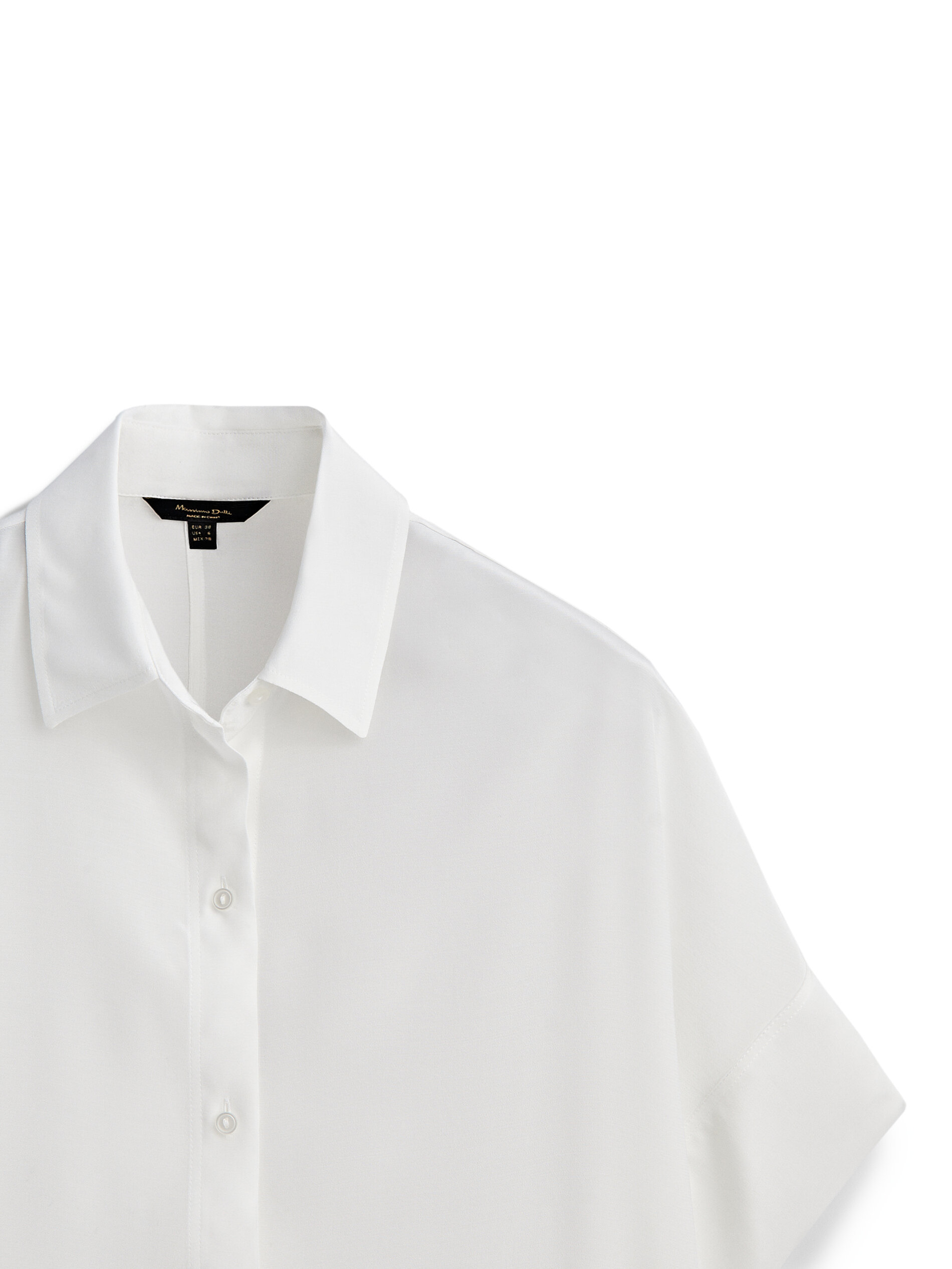 Camisa fluida manga corta - BLANCO