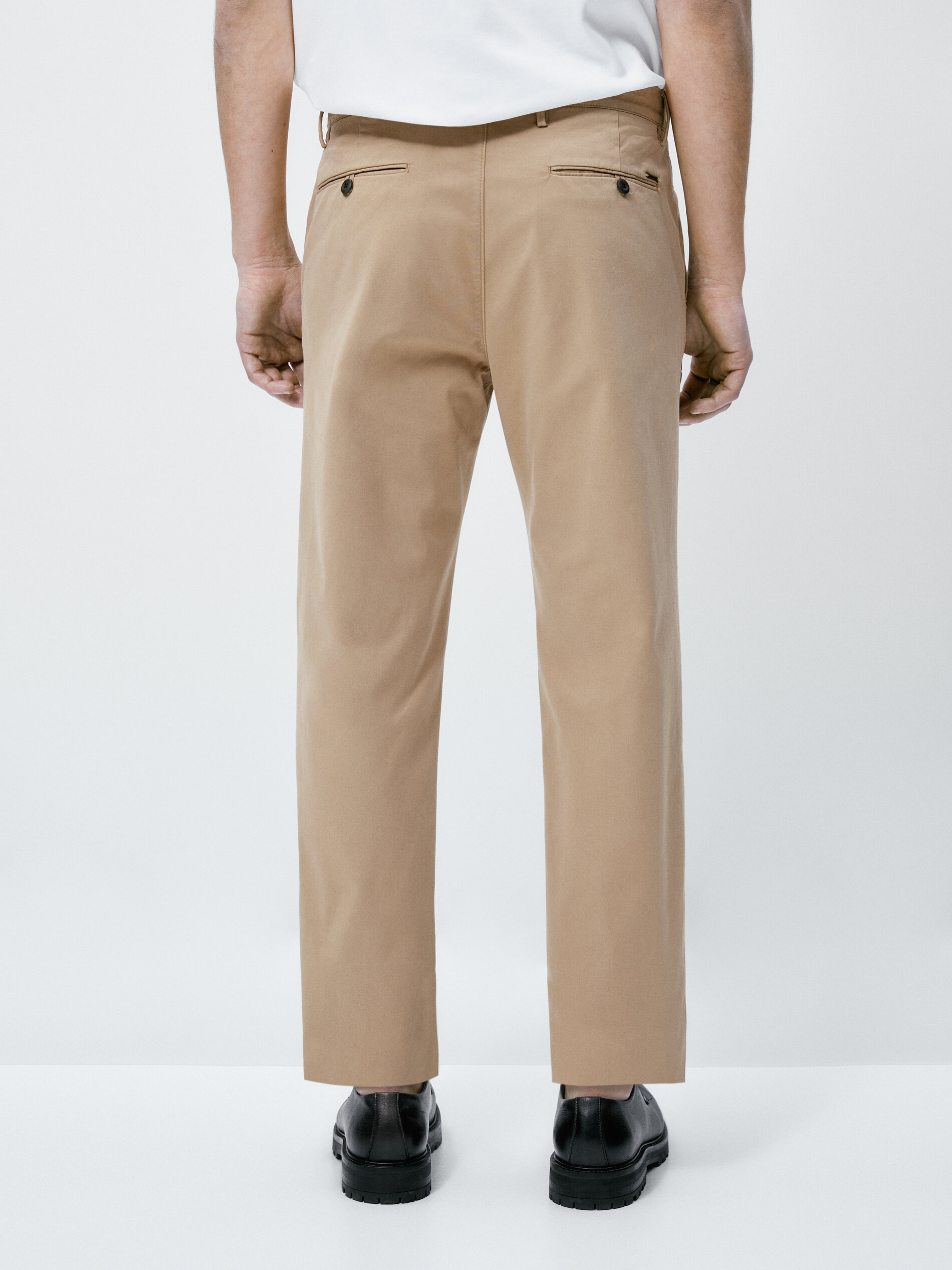 Pantalón chino regular fit algodón - BEIGE