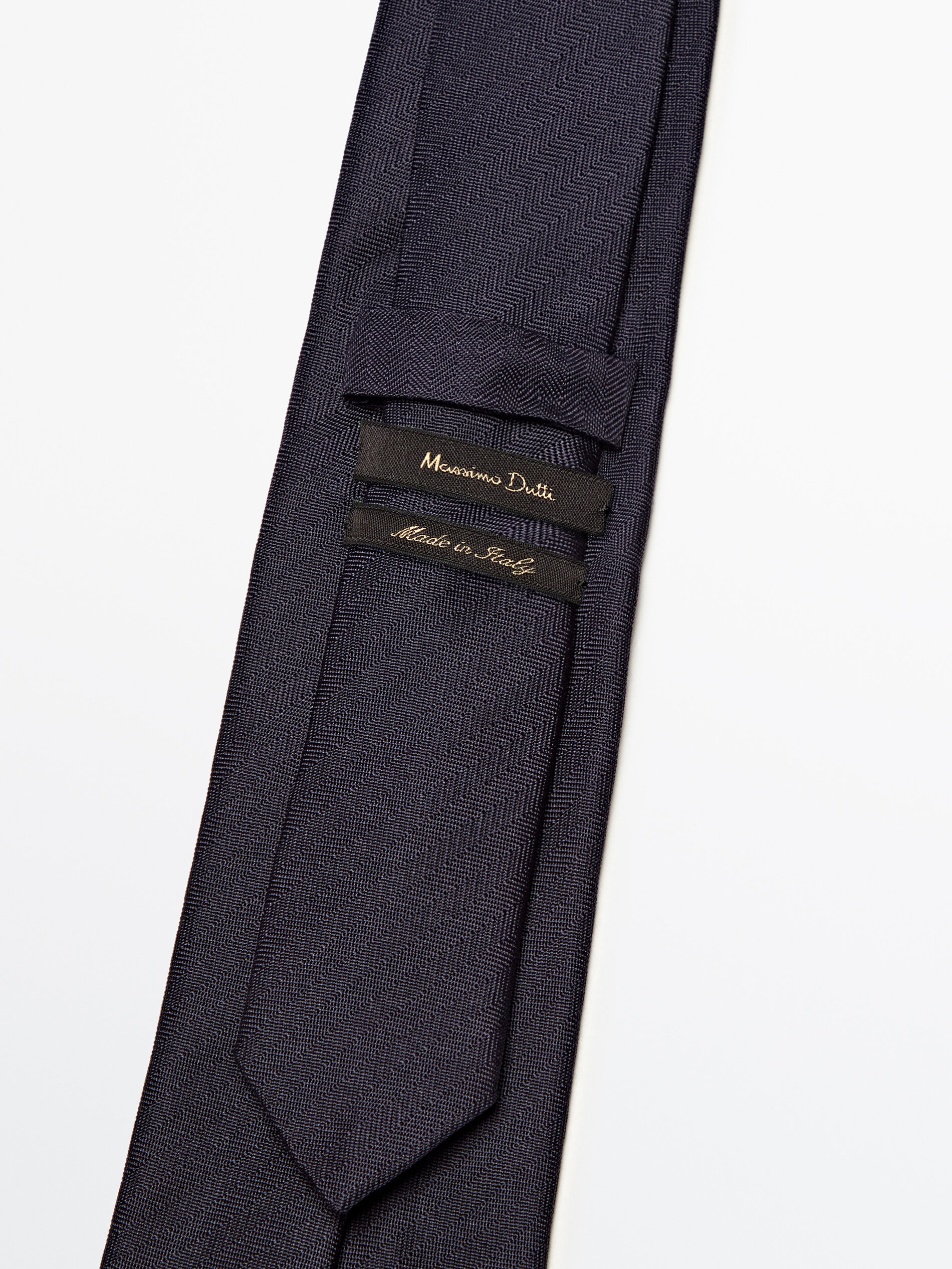 Corbata espiga 100% seda - AZUL MARINO