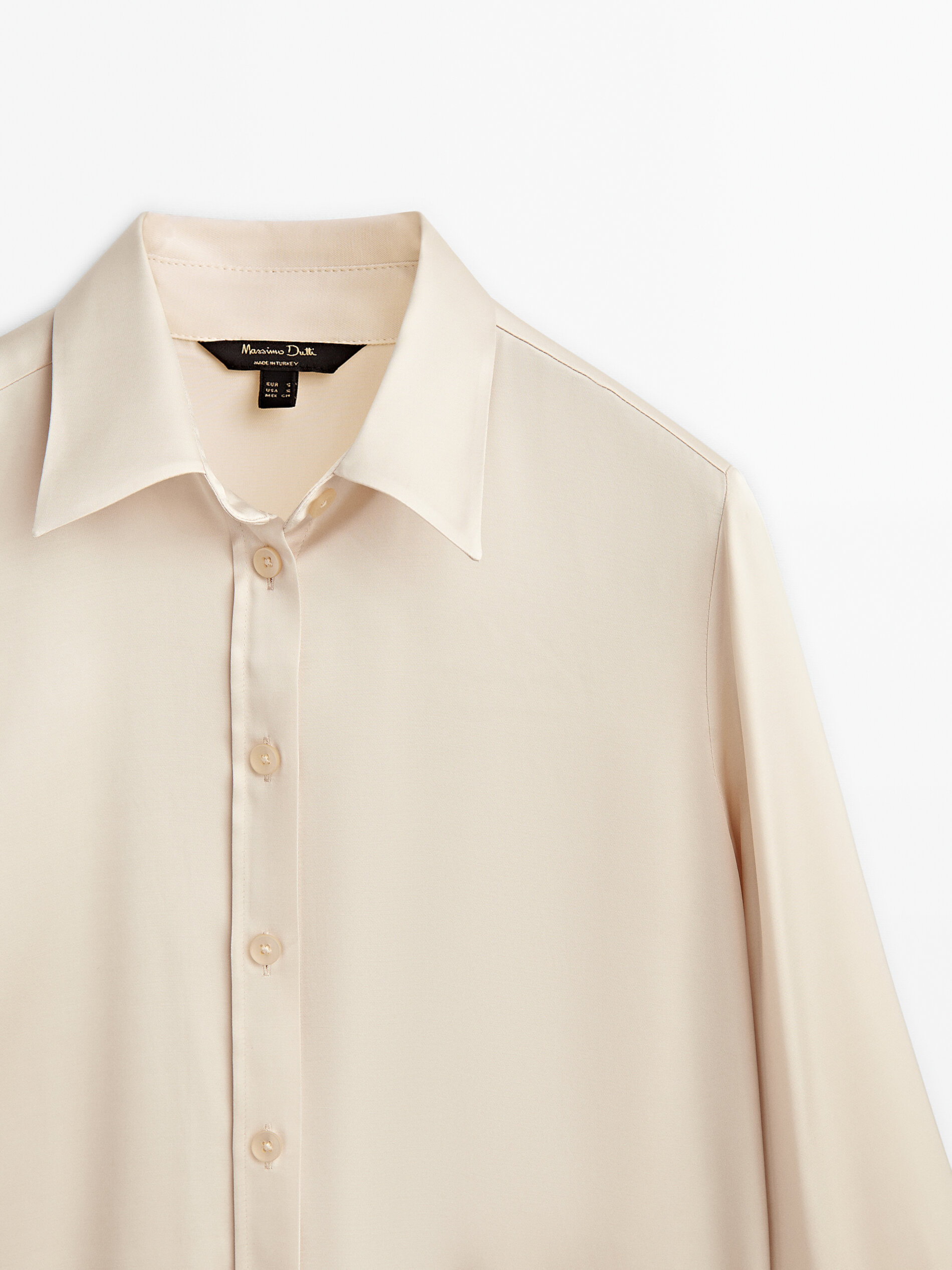 Camisa satinada aberturas - CHAMPÁN