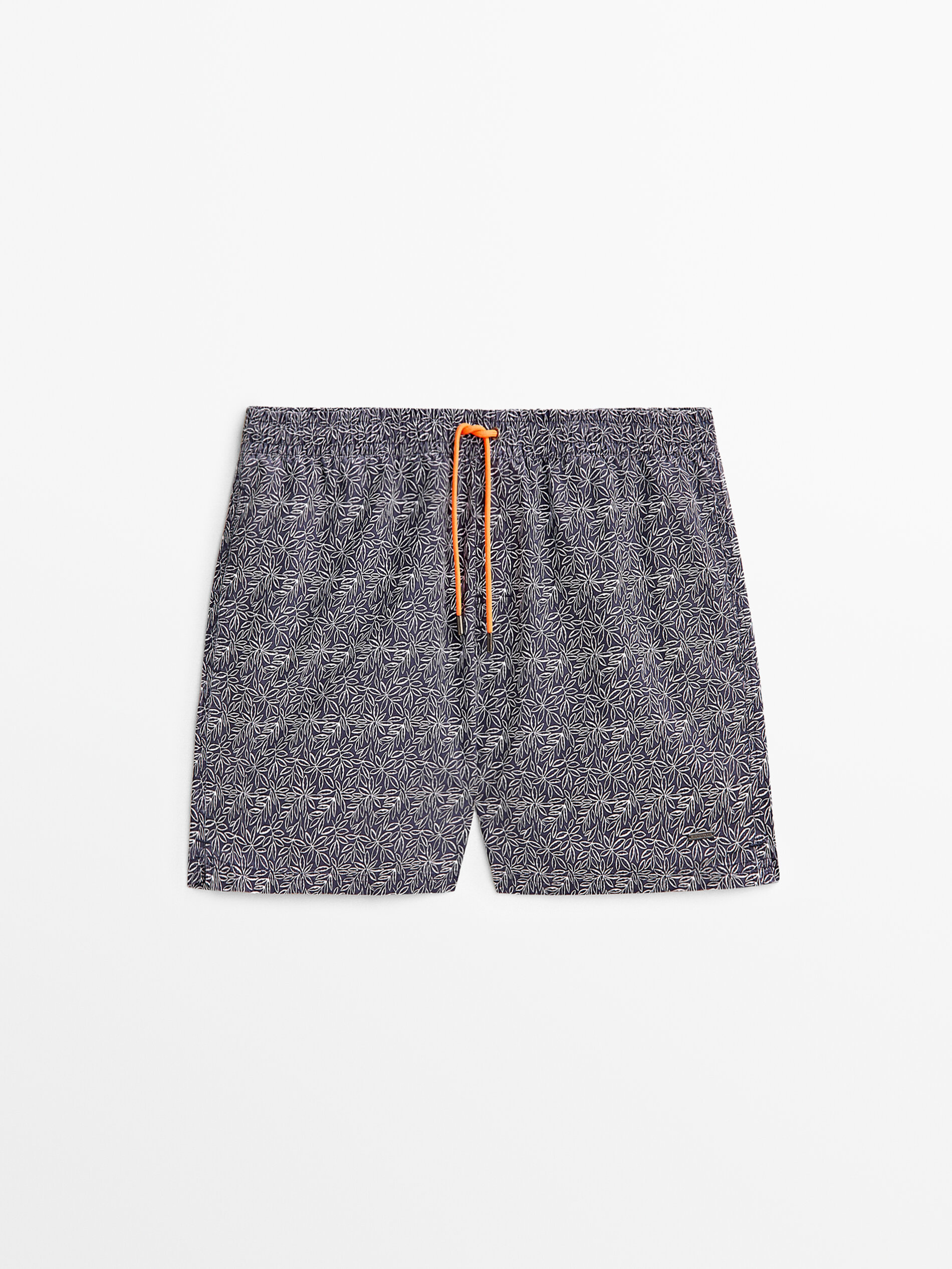 Bañador estampado hojas - AZUL MARINO