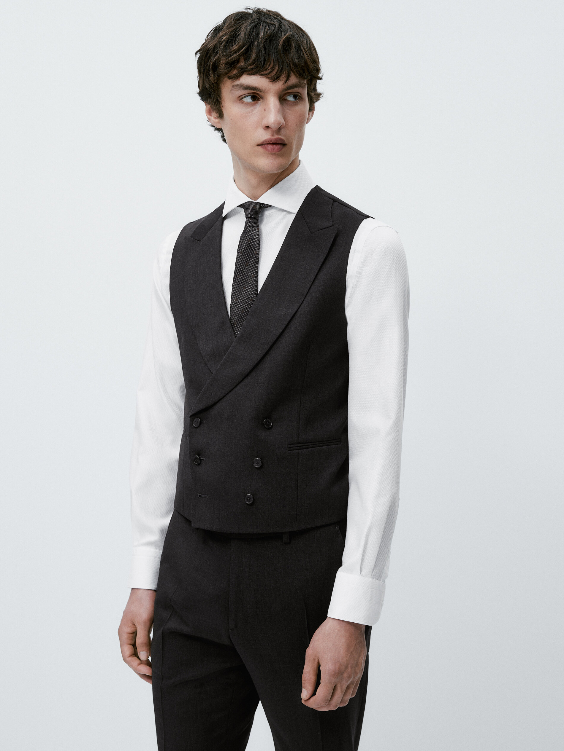 Chaleco traje lana gris - MARENGO