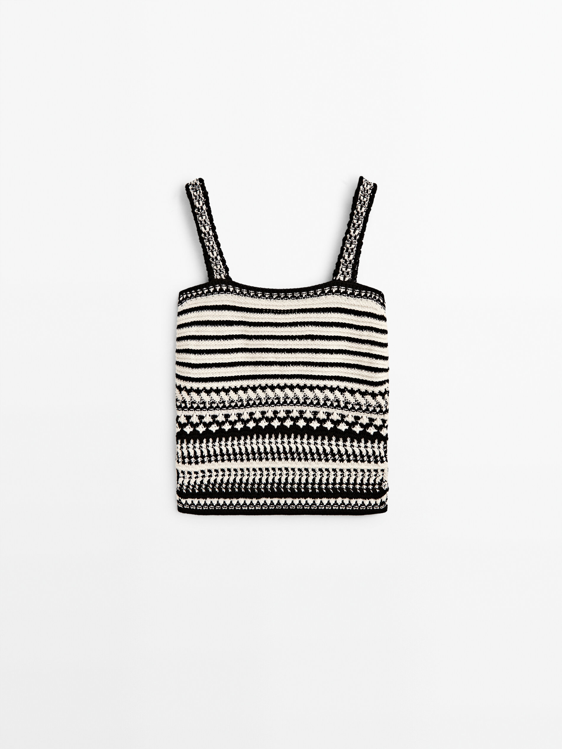 Top punto jacquard - CRUDO