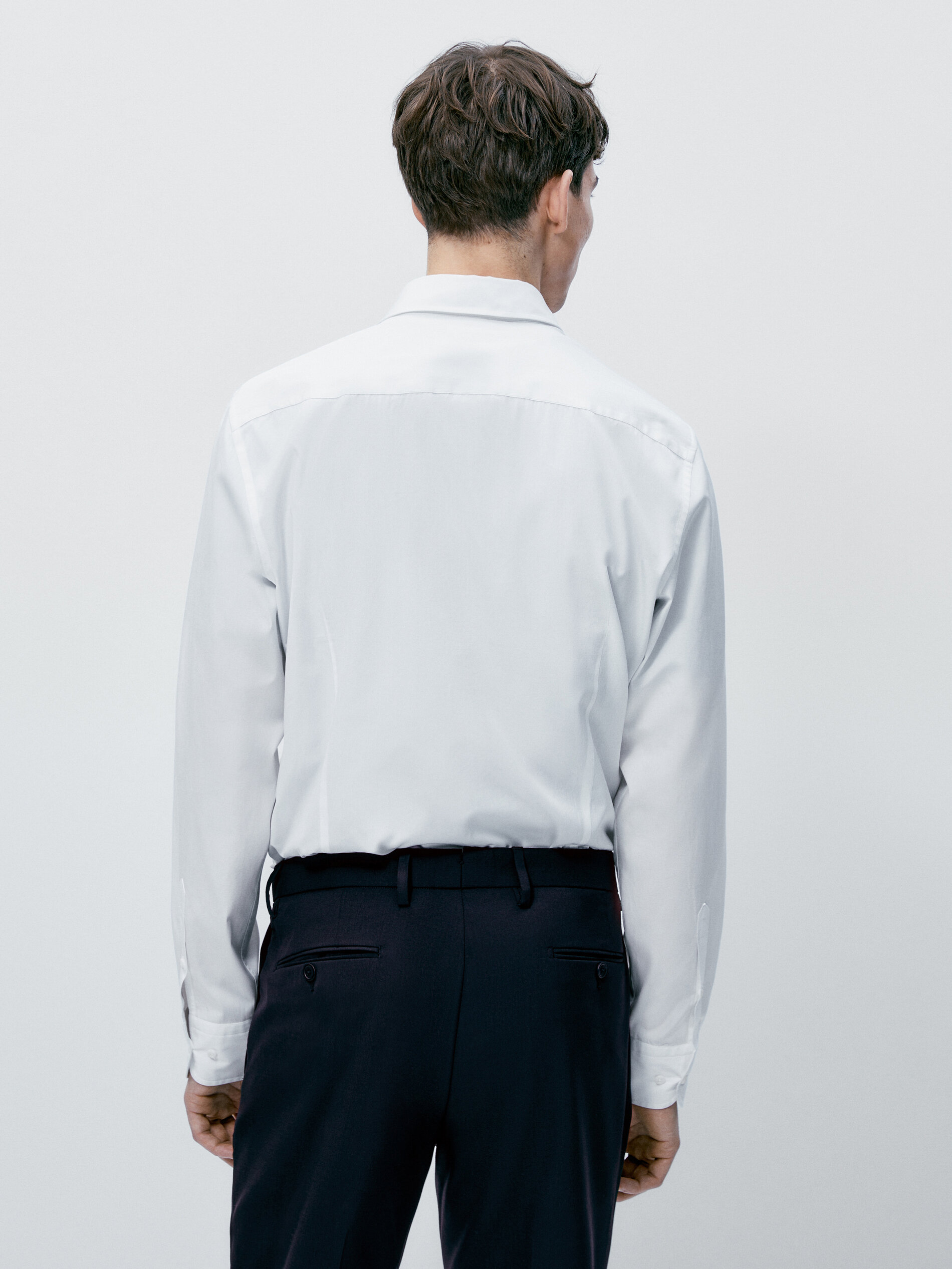 Camisa popelín algodón slim fit - BLANCO