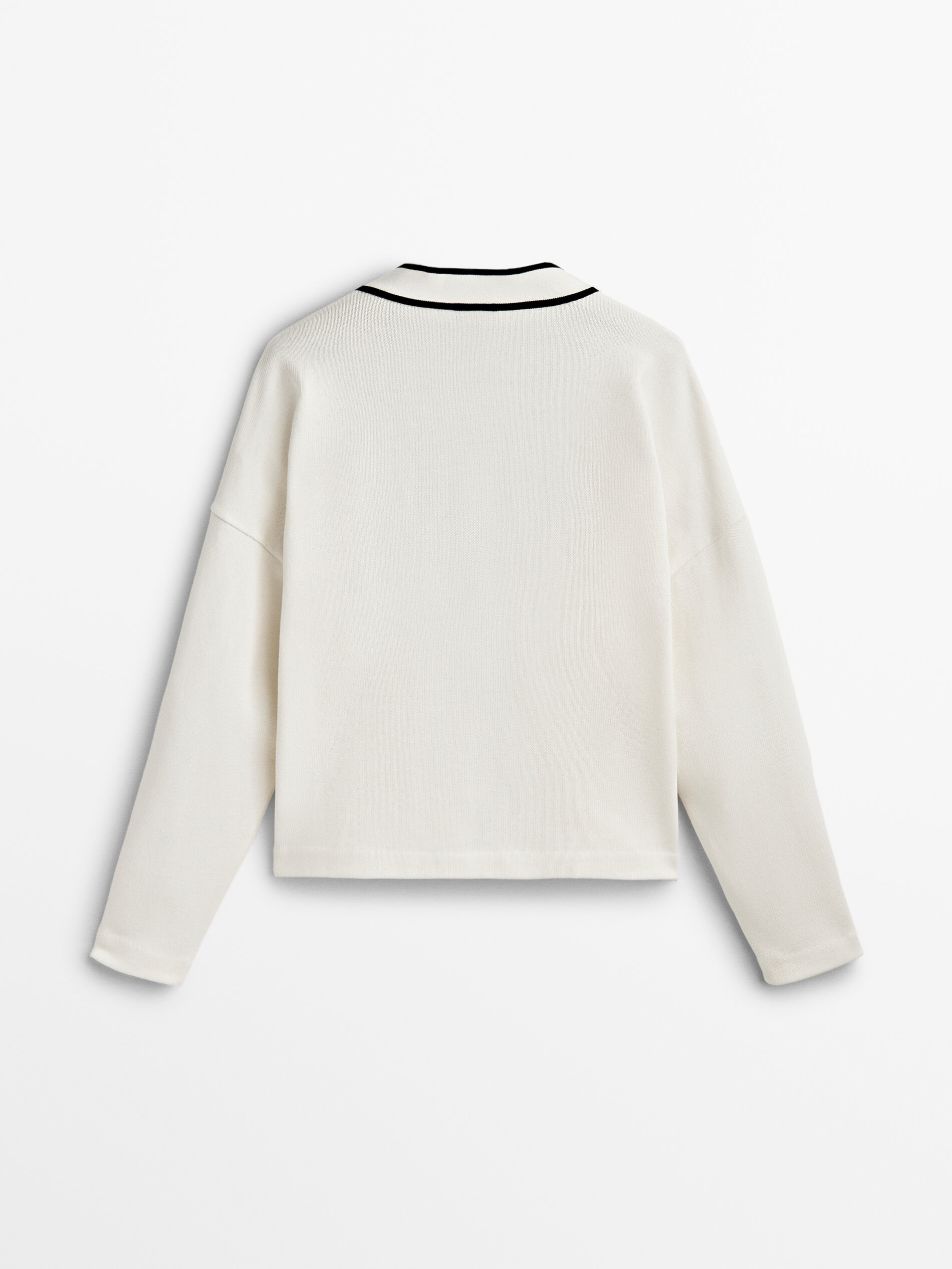 Cárdigan algodón contraste - CRUDO