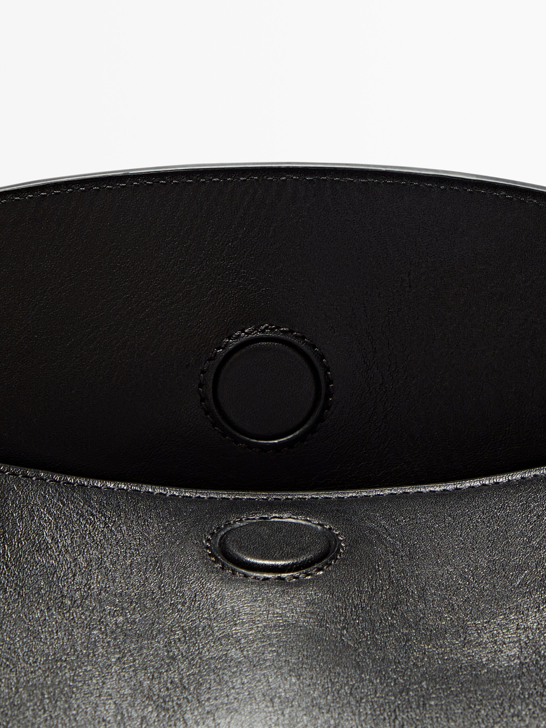 Bolso hombro cubo piel napa - NEGRO