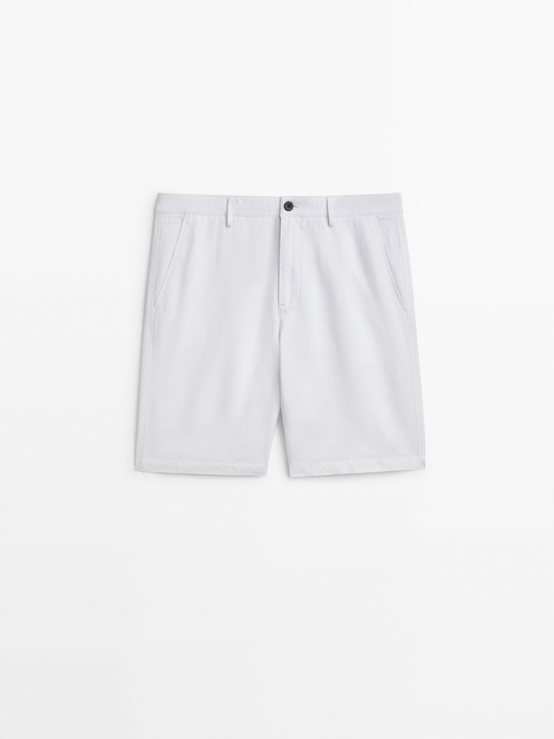Bermuda con lino y algodón - BLANCO