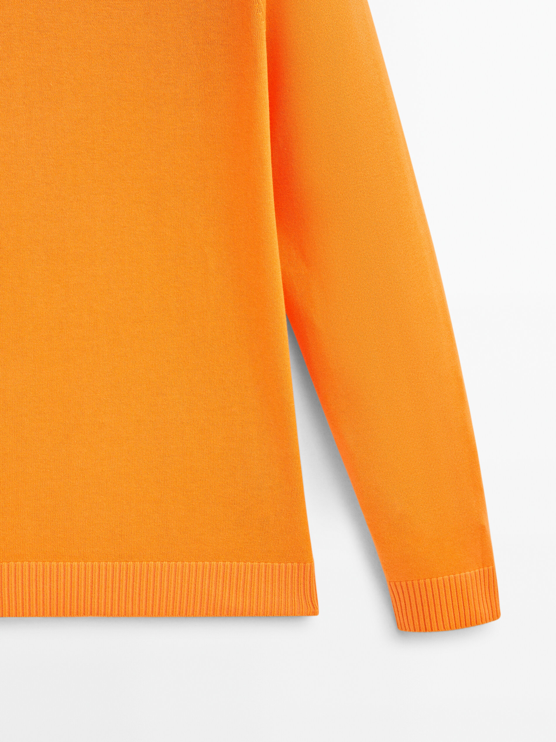 Jersey cuello redondo 100% algodón - TONO NARANJA