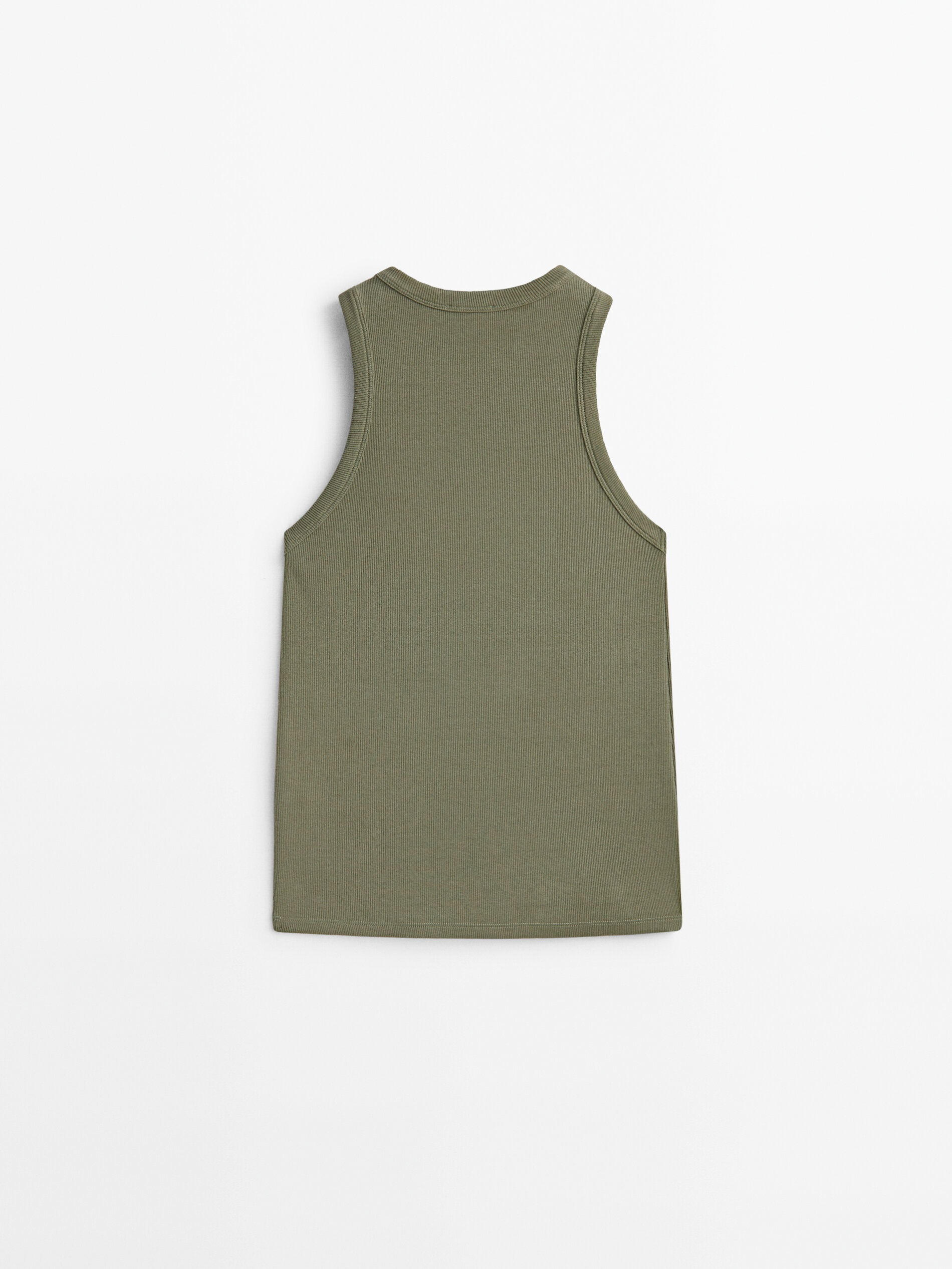 Top halter canalé - KAKI