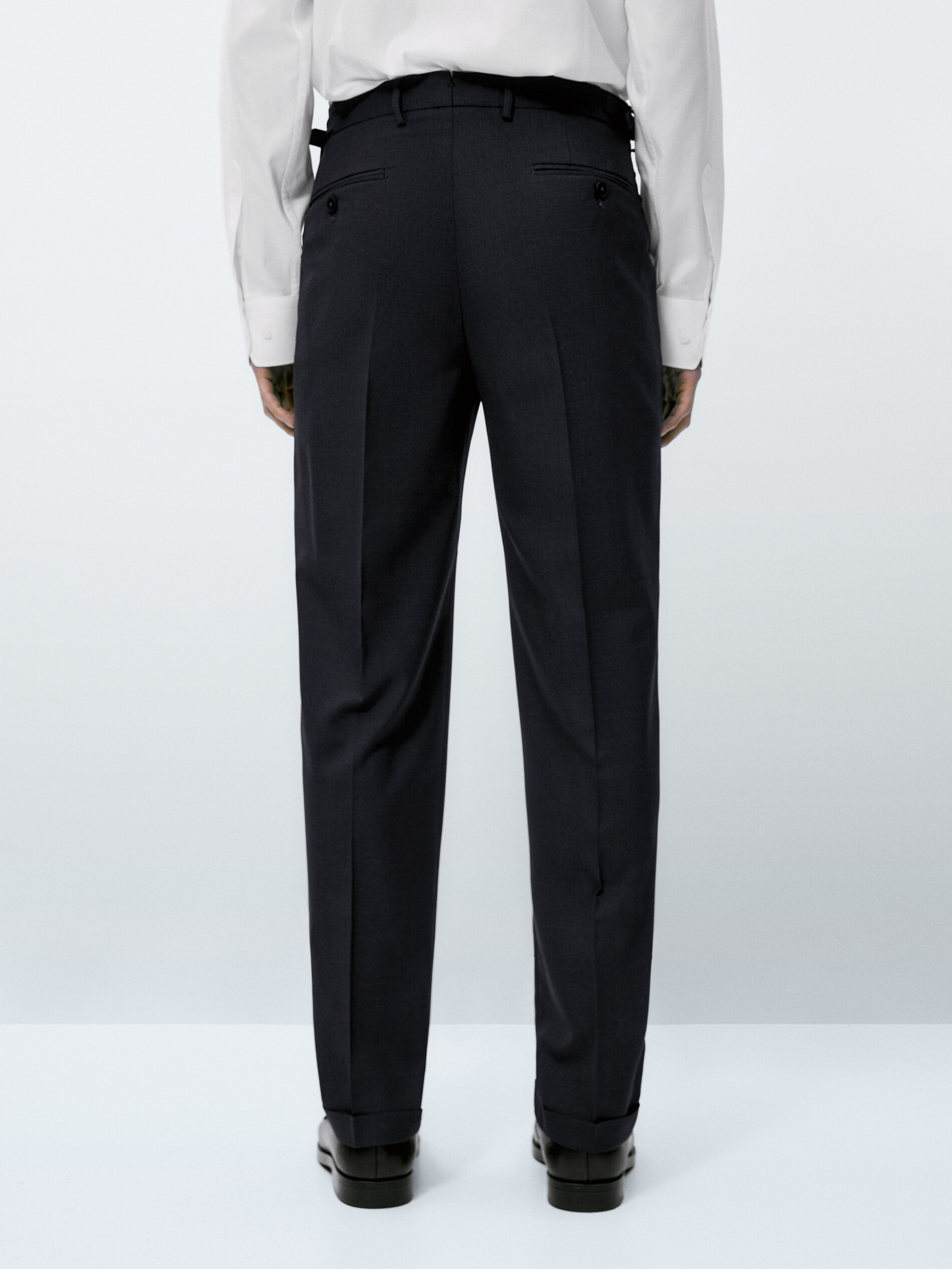 Pantalón traje gris lana bi-stretch - GRIS