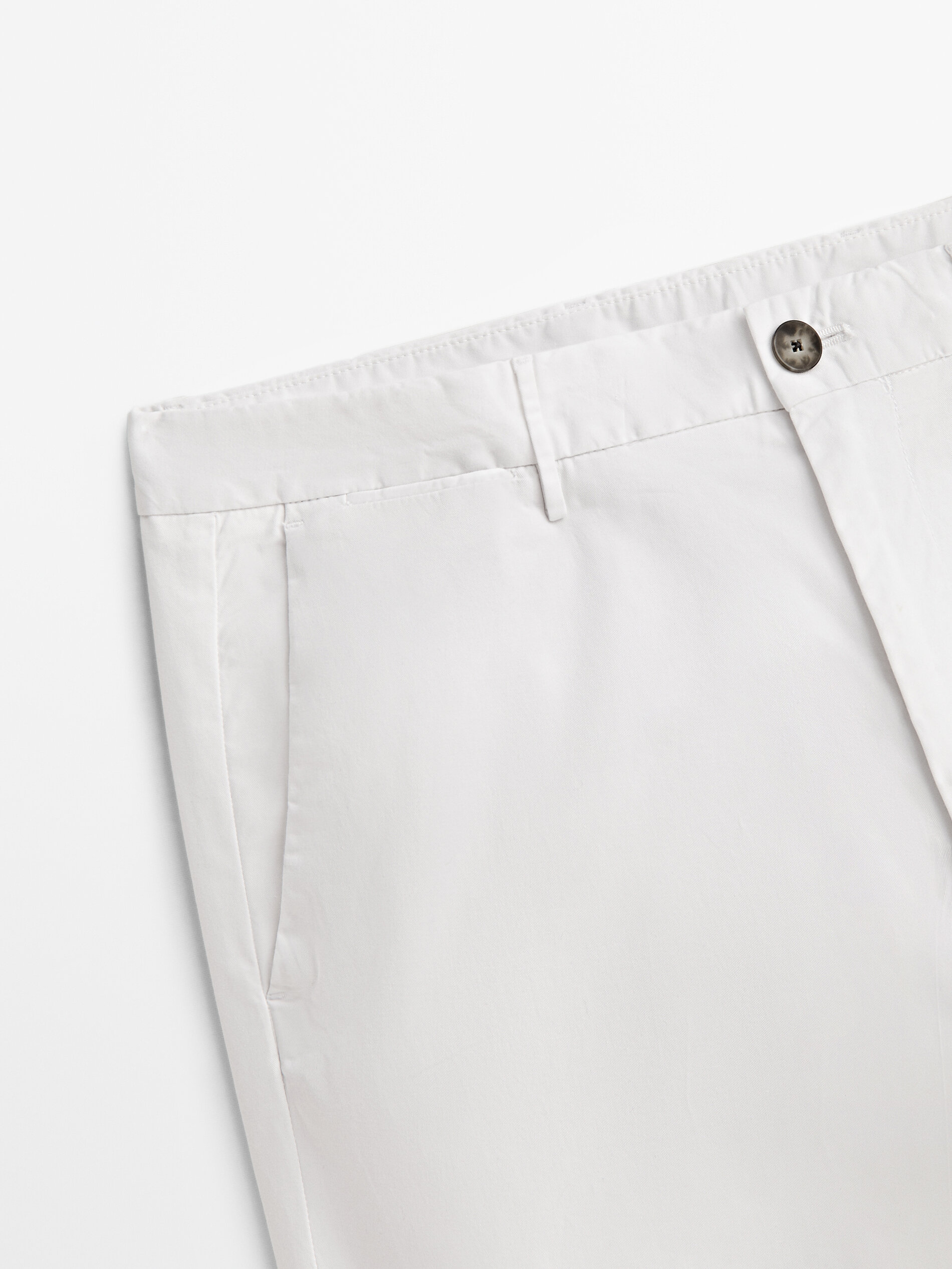 Pantalón chino mezcla algodón slim fit - BLANCO