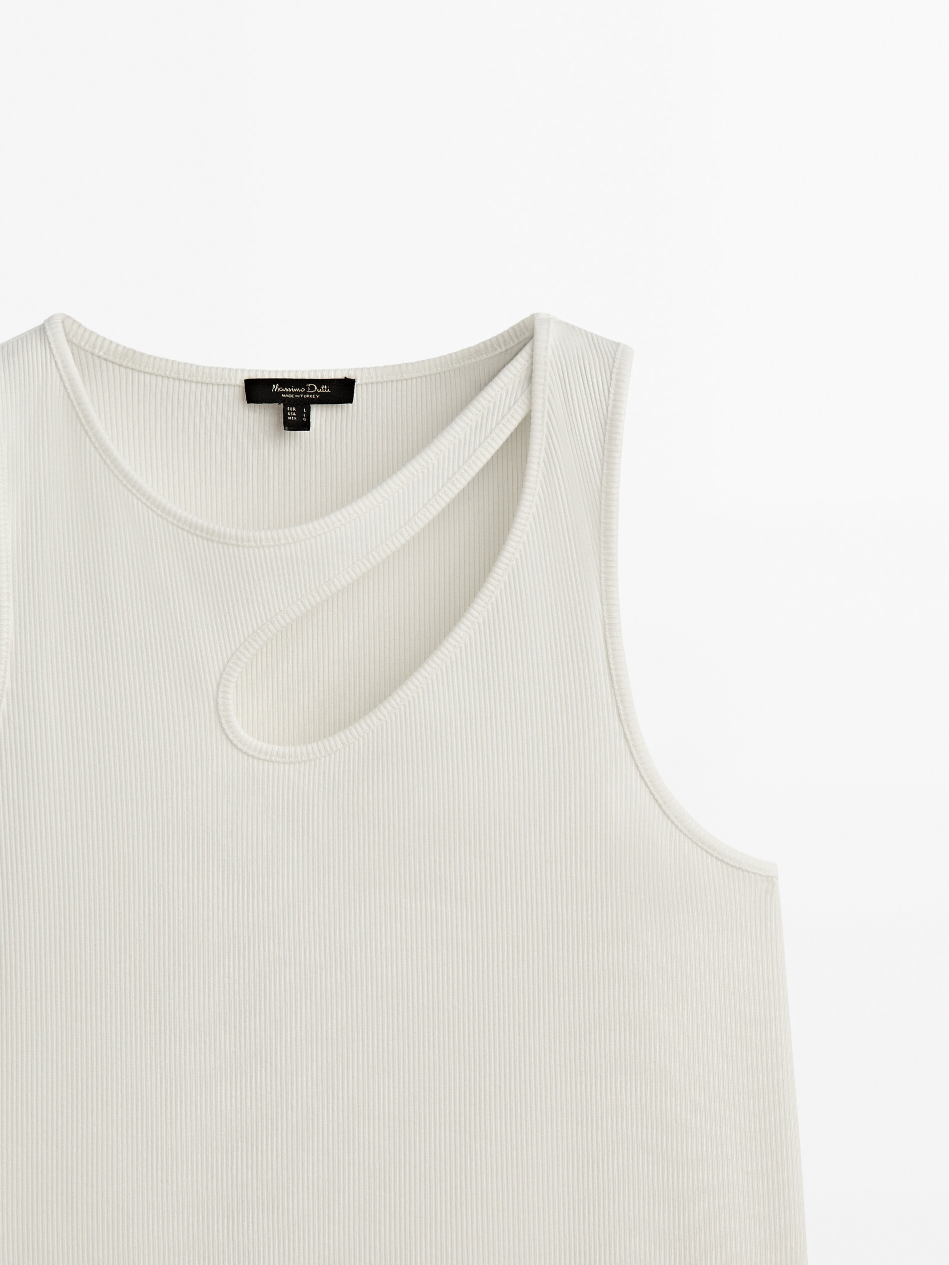 Camiseta cut out canalé - CRUDO