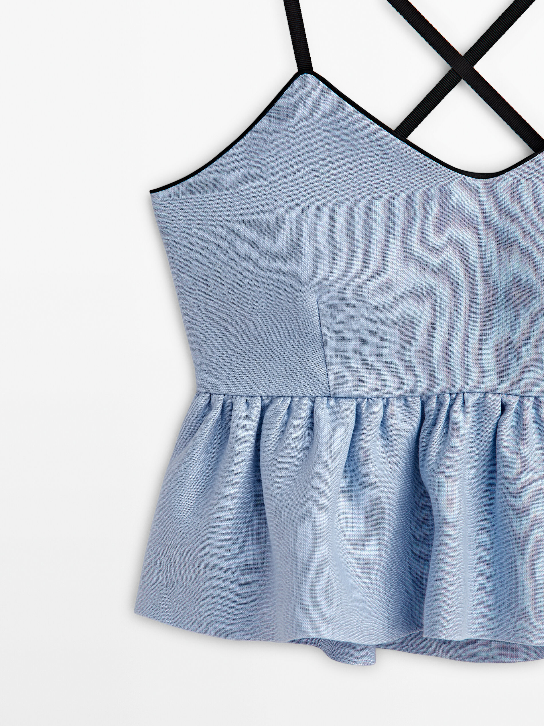 Top peplum lino -Studio - CELESTE