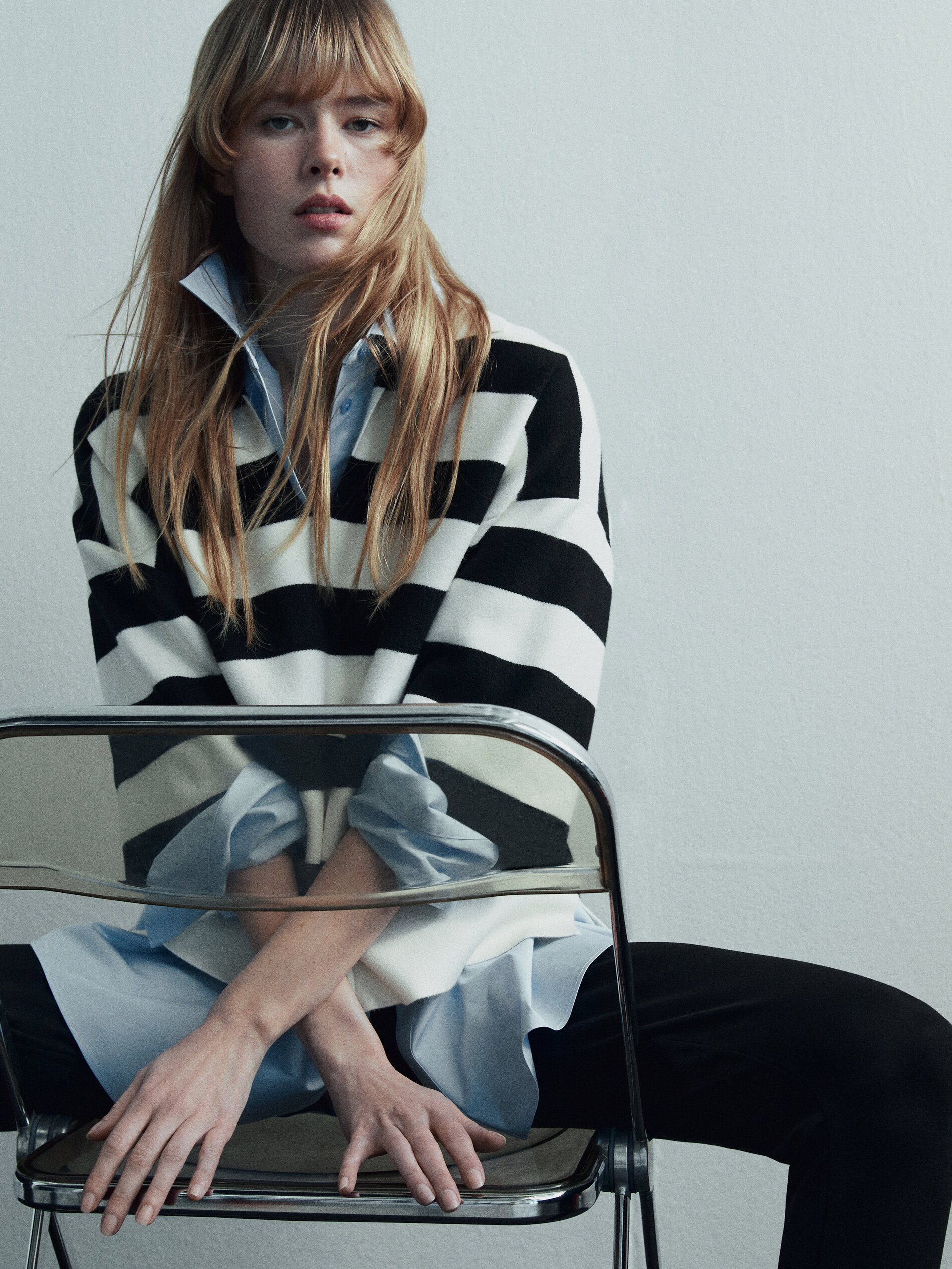 Jersey polo rayas manga corta - CRUDO